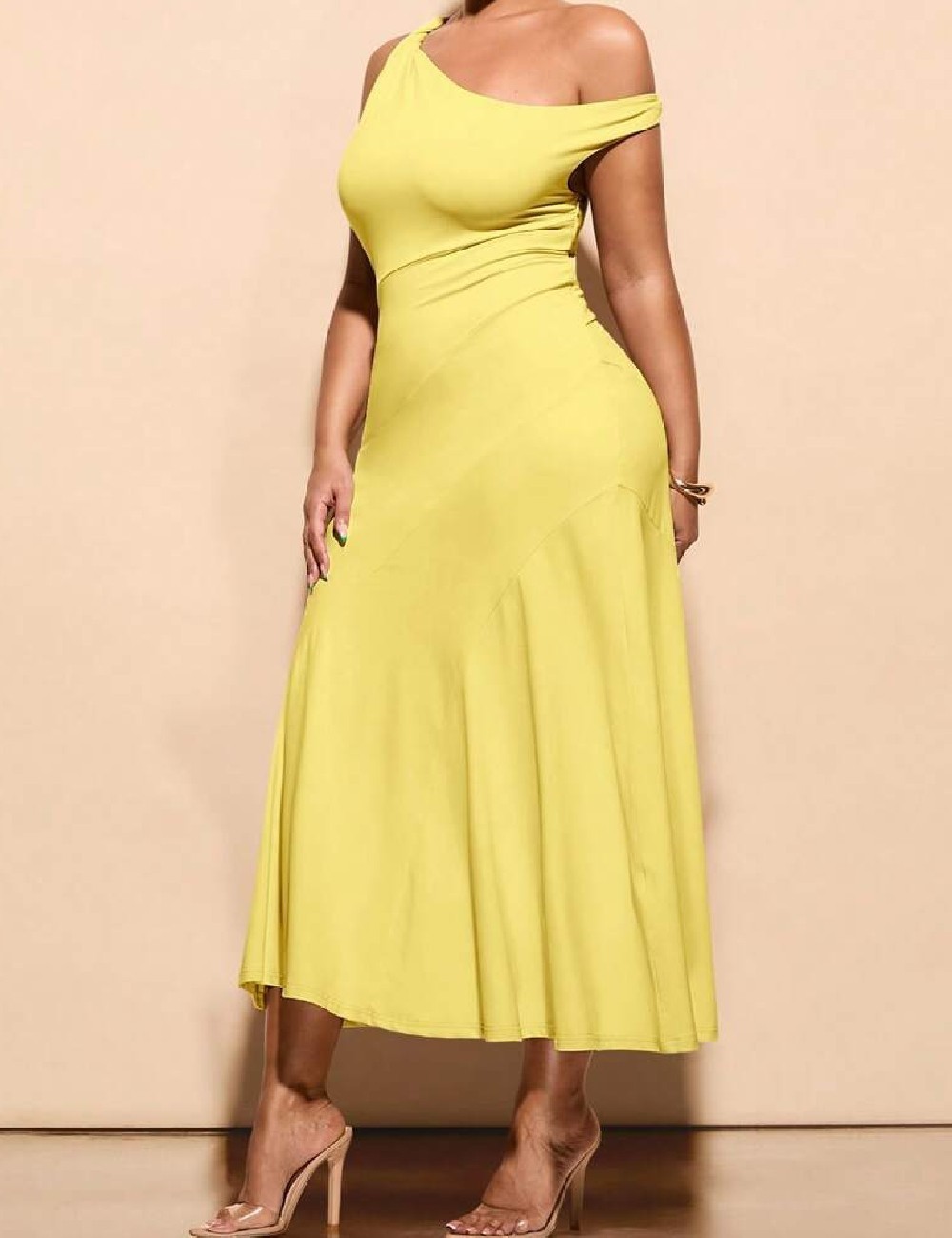 Rochie medie SHEIN CURVE, galben - 1 | YEO