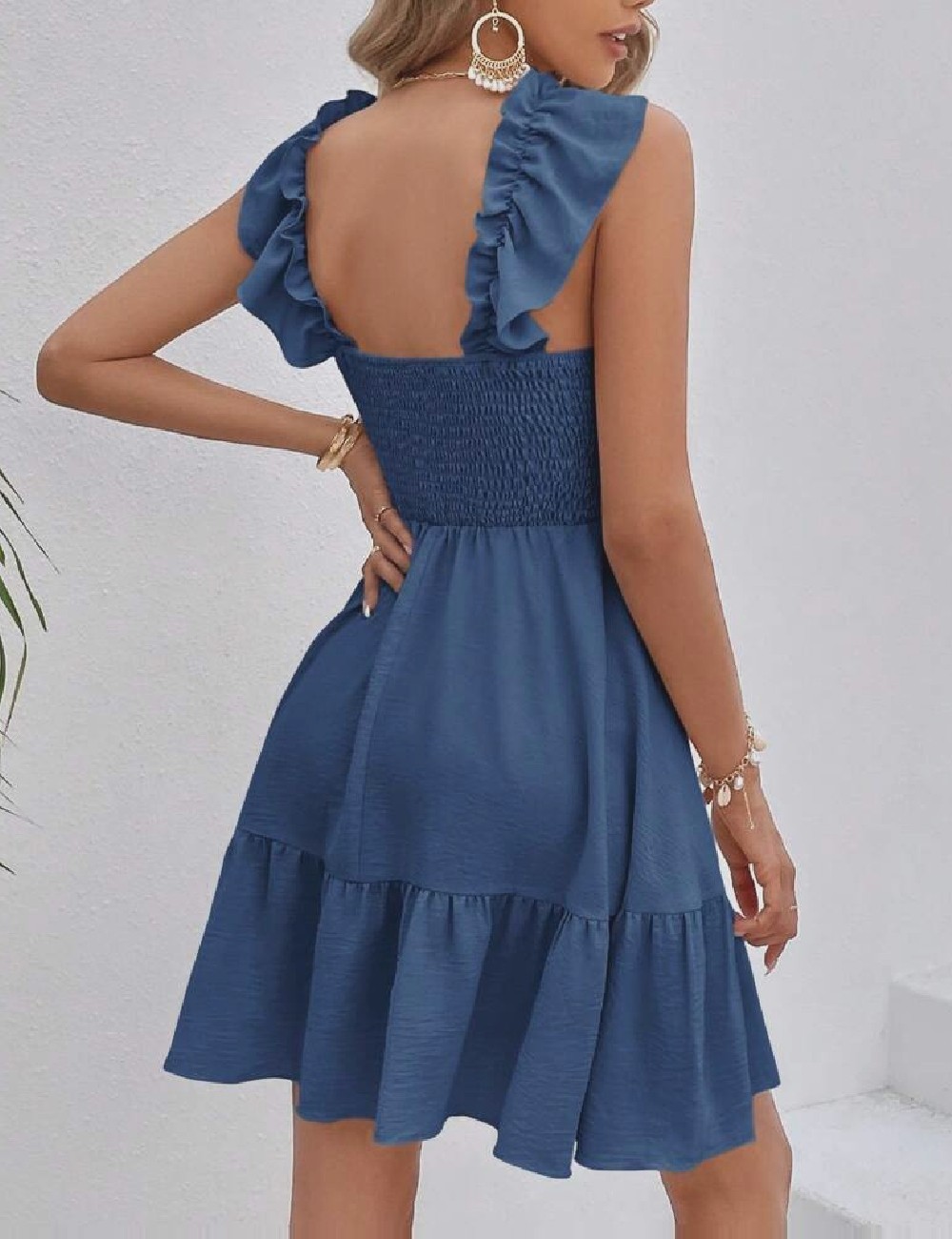Rochie scurta SHEIN, albastru - 1 | YEO