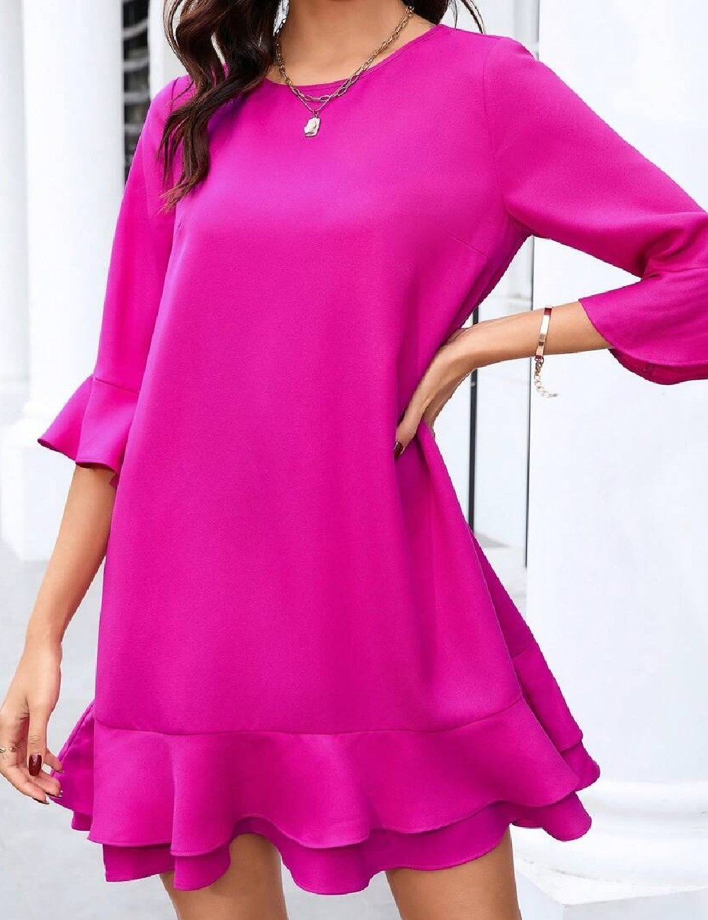 Rochie scurta SHEIN, magenta - 1 | YEO