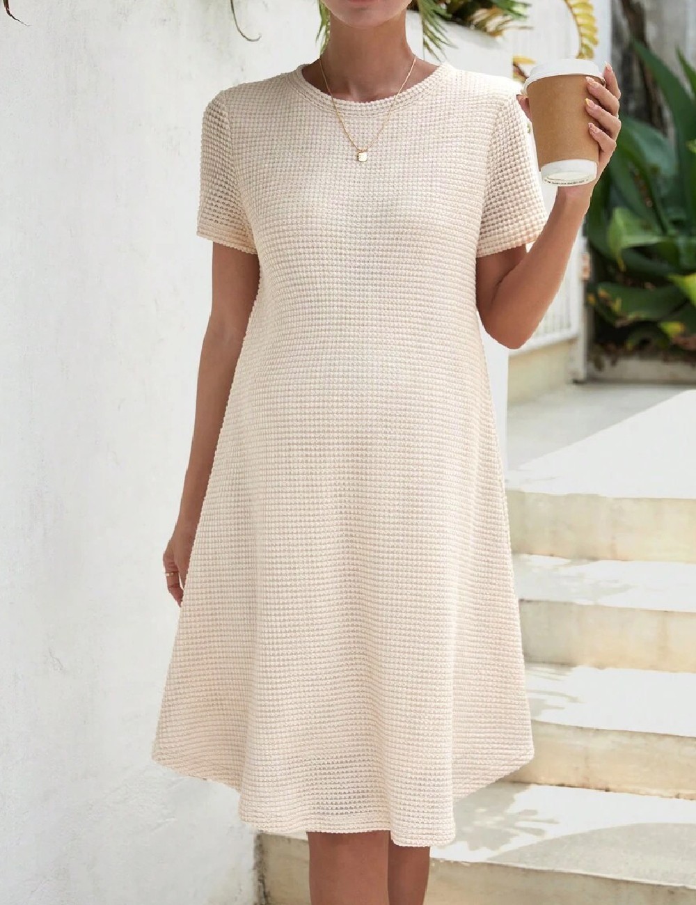 Rochie scurta SHEIN Maternity, crem - 1 | YEO