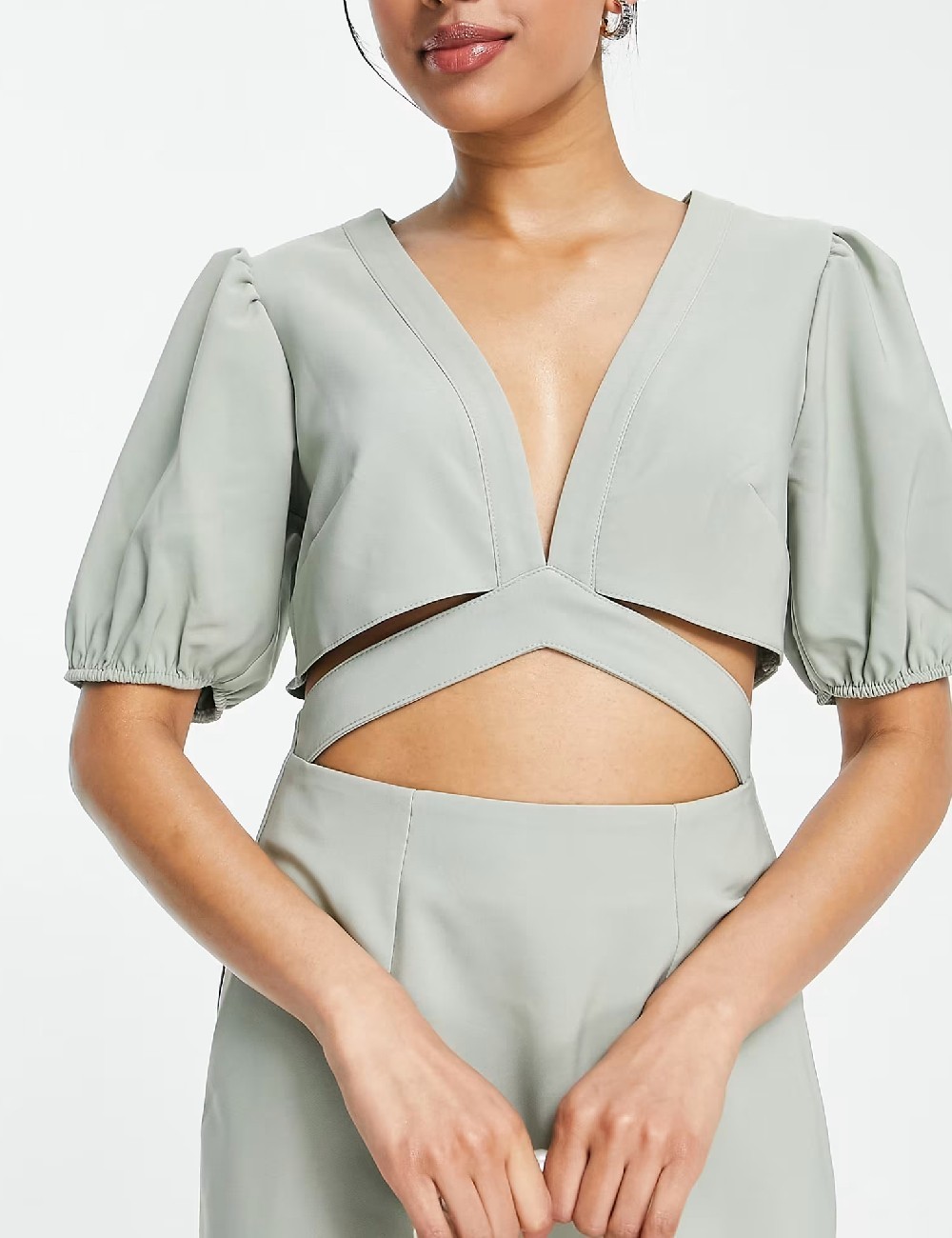 Rochie medie ASOS, verde - 1 | YEO