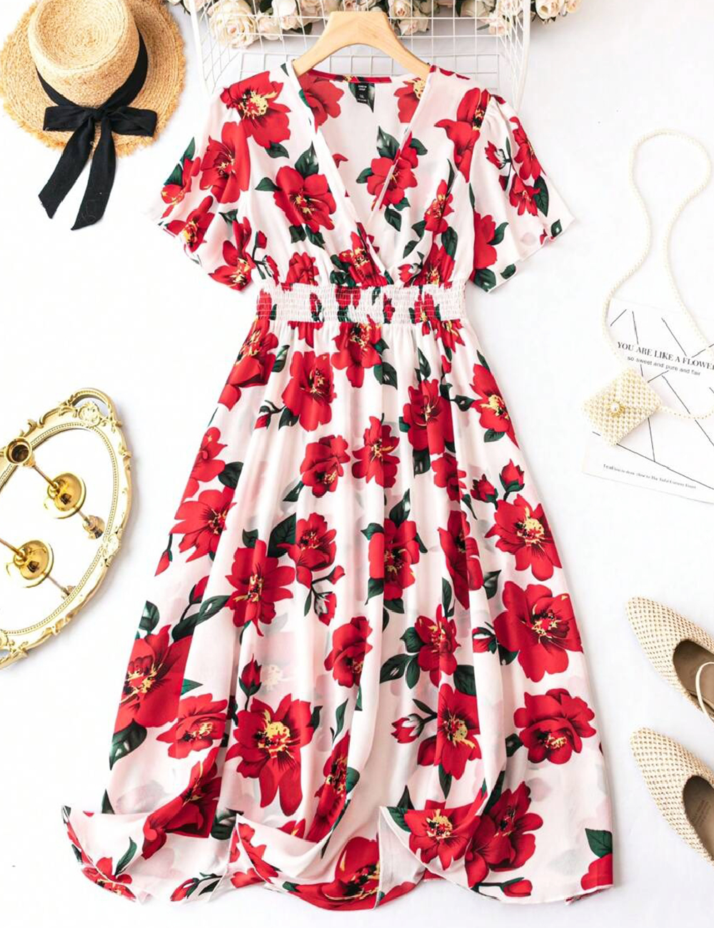 Rochie medie SHEIN CURVE, floral print