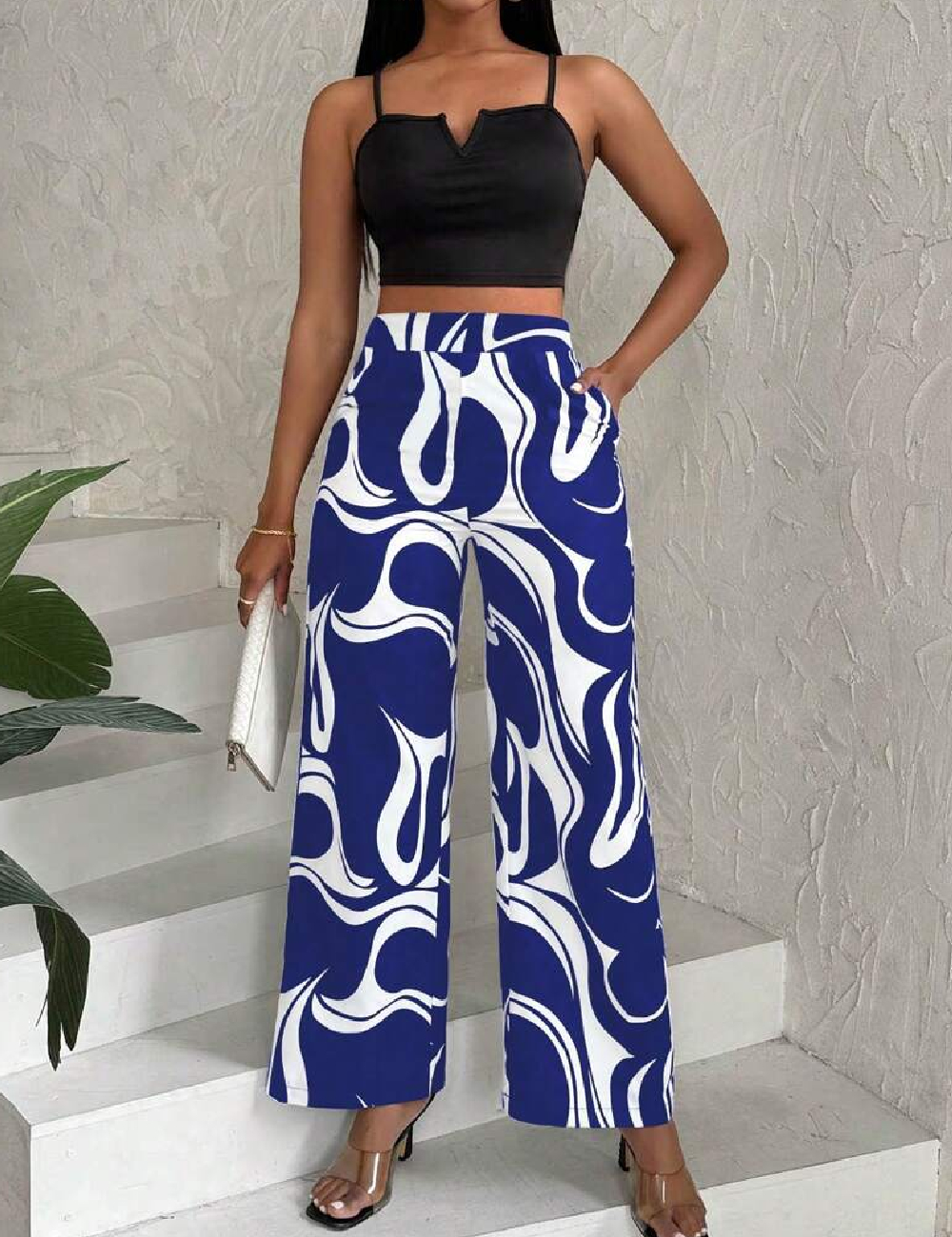 Pantaloni SHEIN, albastru