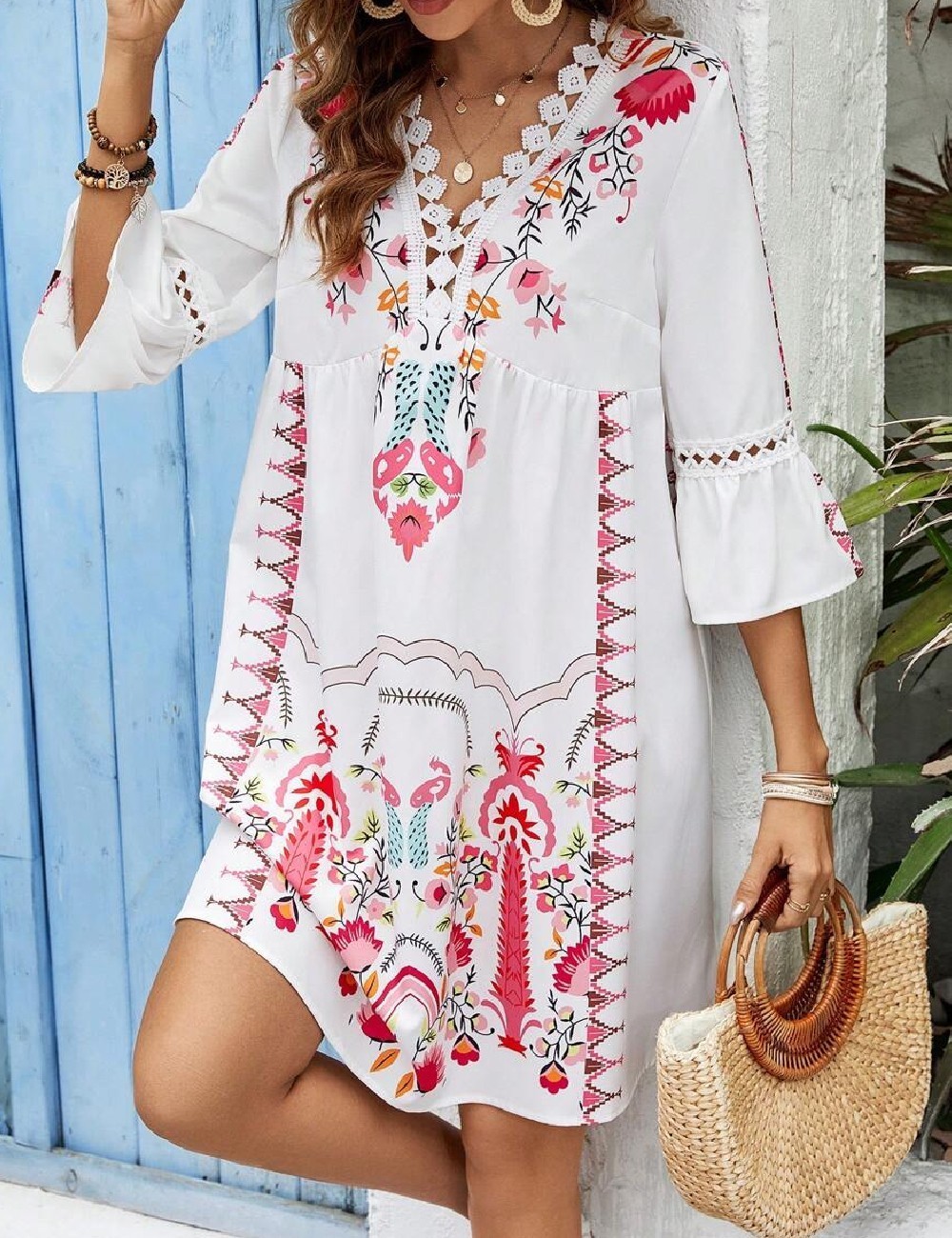 Rochie scurta SHEIN, alb - 1 | YEO