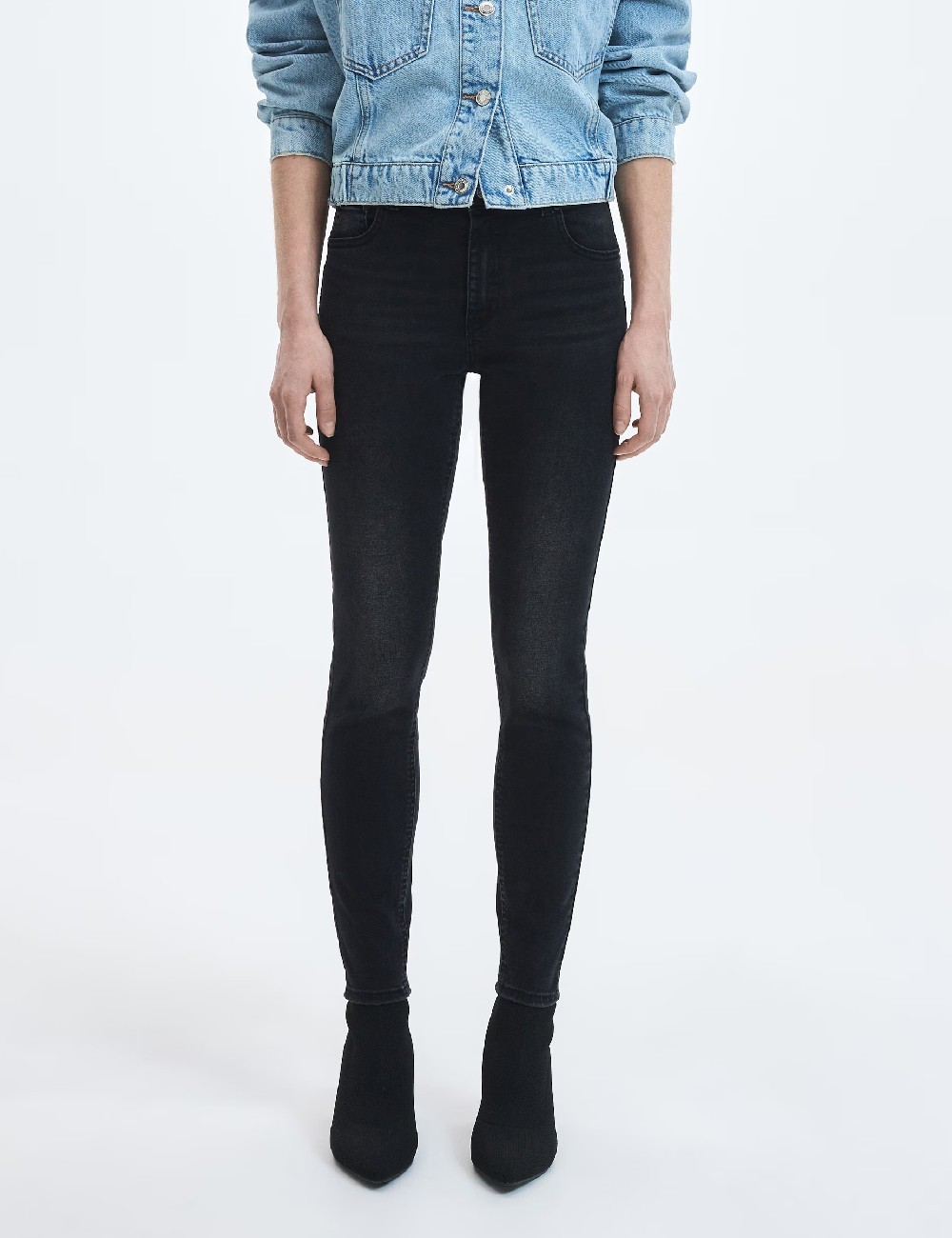 Blugi Reserved, negru - 1 | YEO