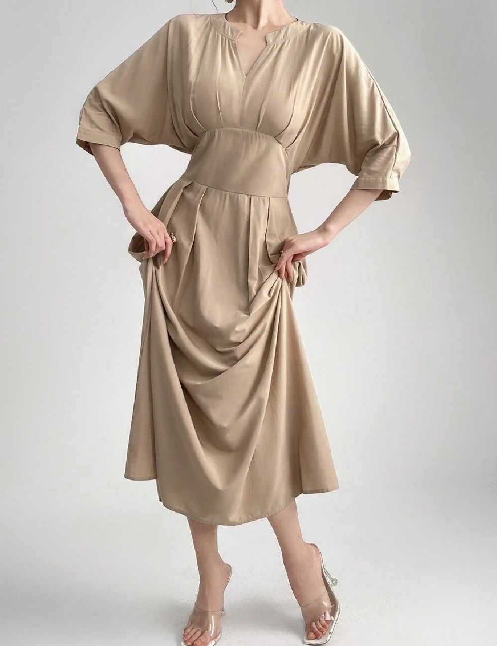 Rochie medie SHEIN, maro deschis
