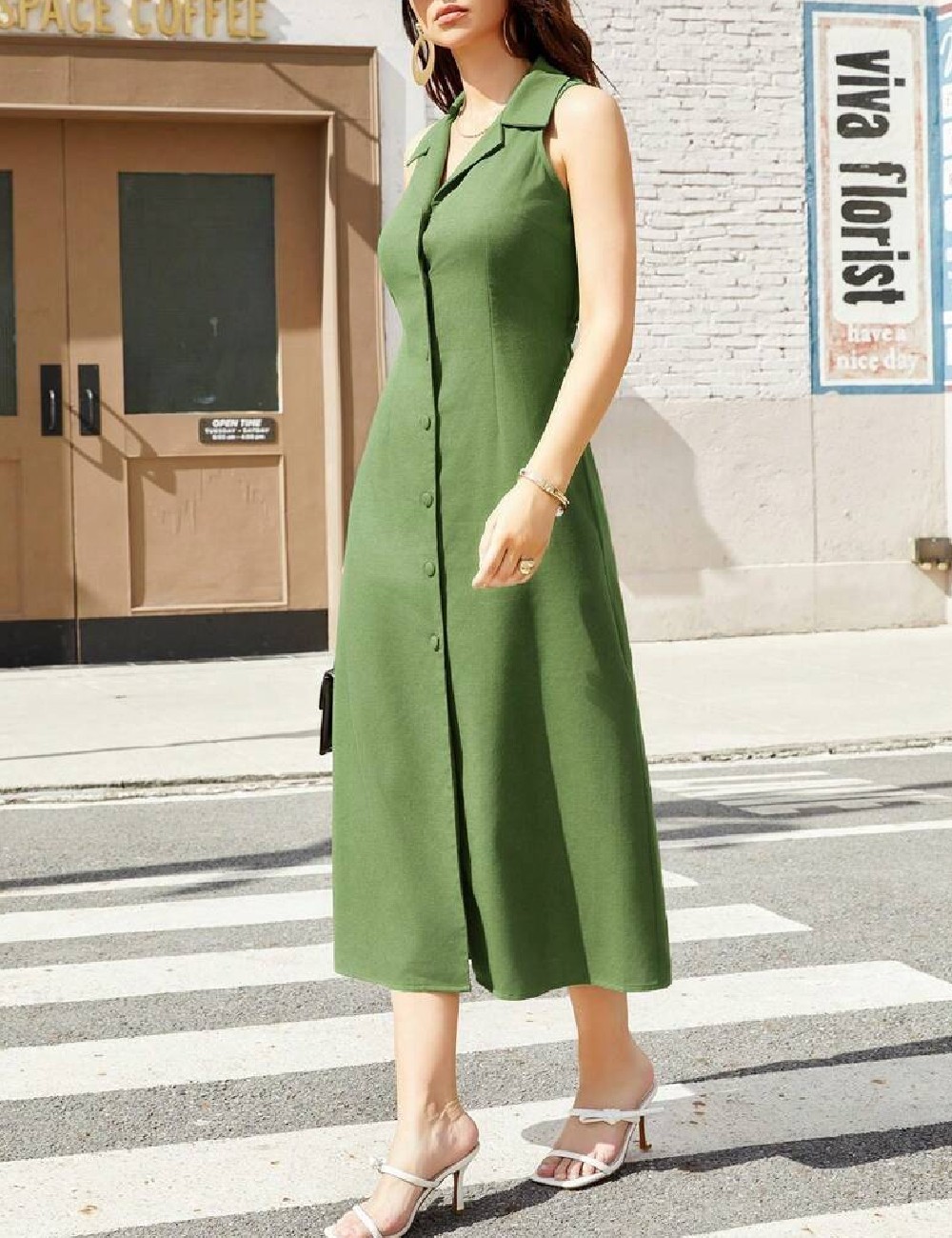 Rochie medie SHEIN, verde - 1 | YEO