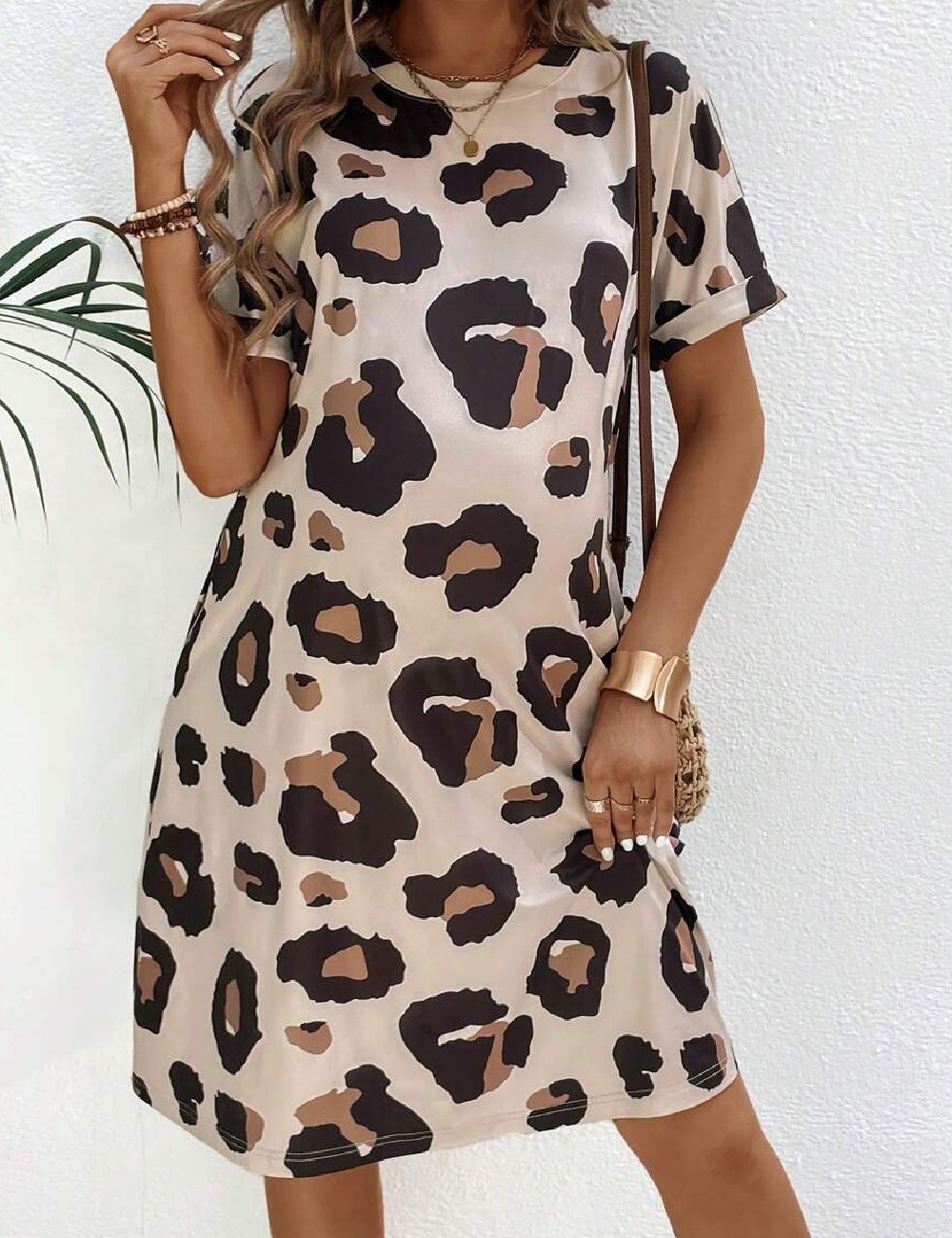 Rochie scurta SHEIN Maternity, maro - 1 | YEO