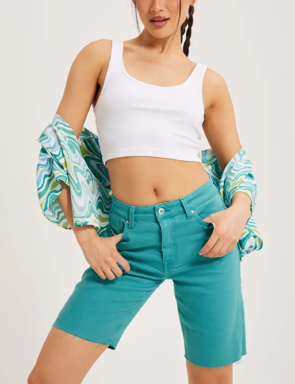 Pantaloni scurti Only, turcoaz - 1 | YEO