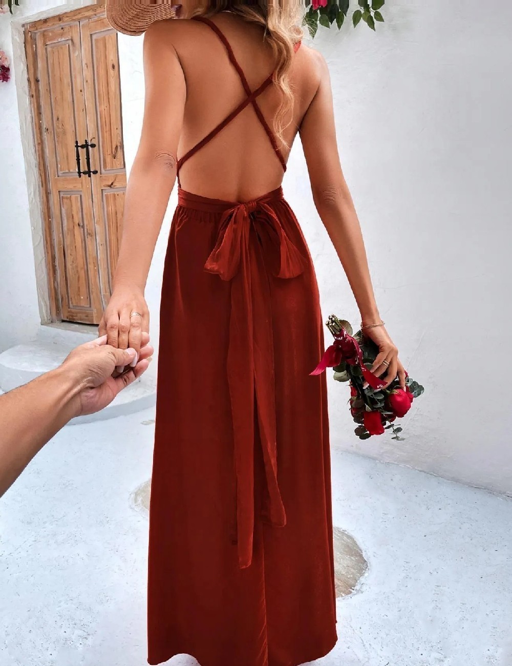 Rochie lunga SHEIN, rosu - 1 | YEO