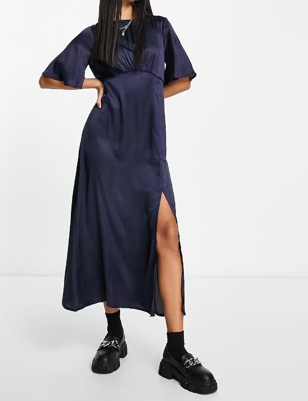 Rochie medie Influence, bleumarin - 1 | YEO