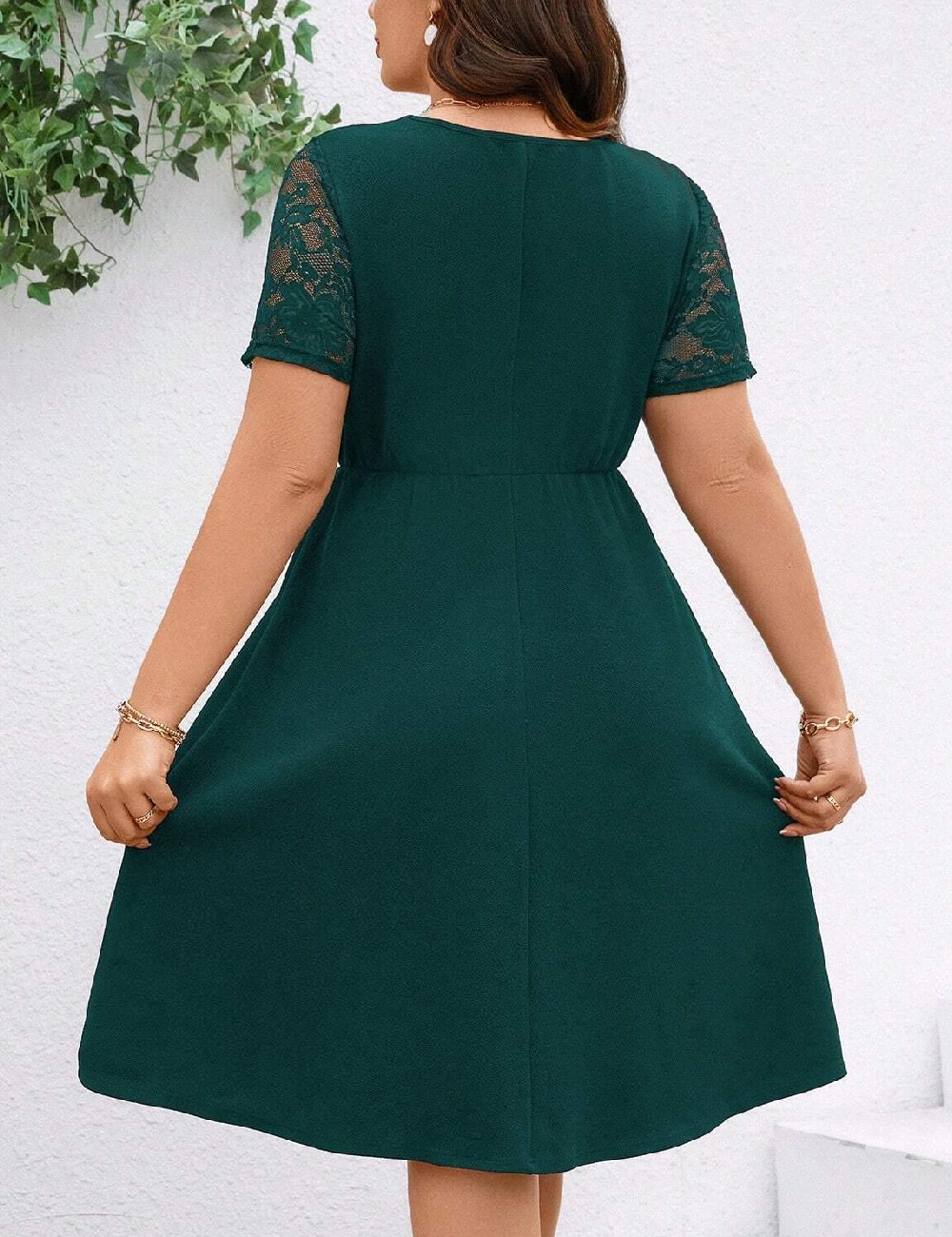Rochie scurta SHEIN CURVE, verde - 1 | YEO