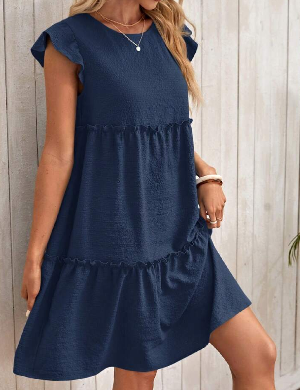 Rochie scurta Emery Rose, albastru
