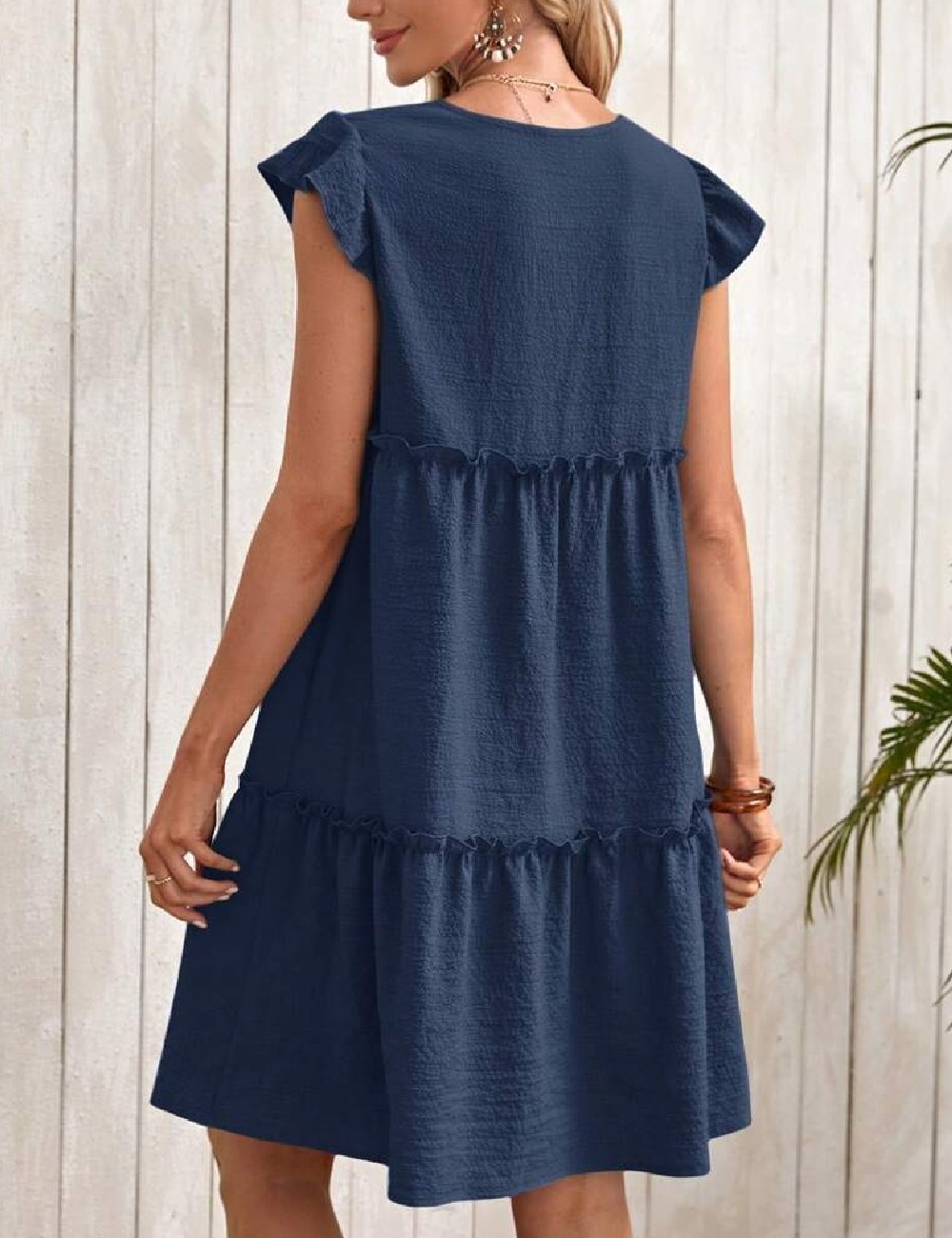 Rochie scurta Emery Rose, albastru - 1 | YEO
