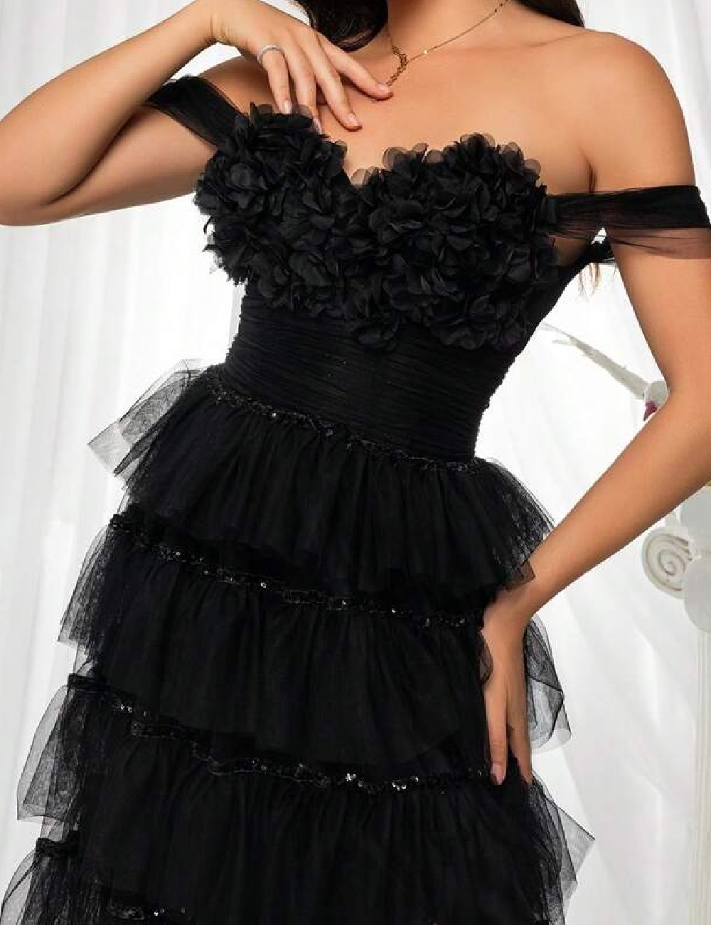 Rochie lunga VIPGIRL, negru - 1 | YEO