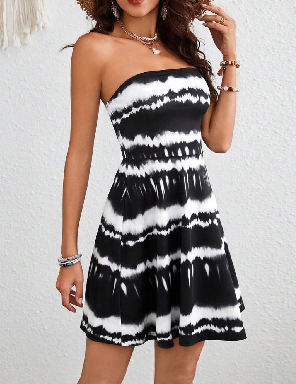 Rochie scurta SHEIN, alb/negru - 1 | YEO
