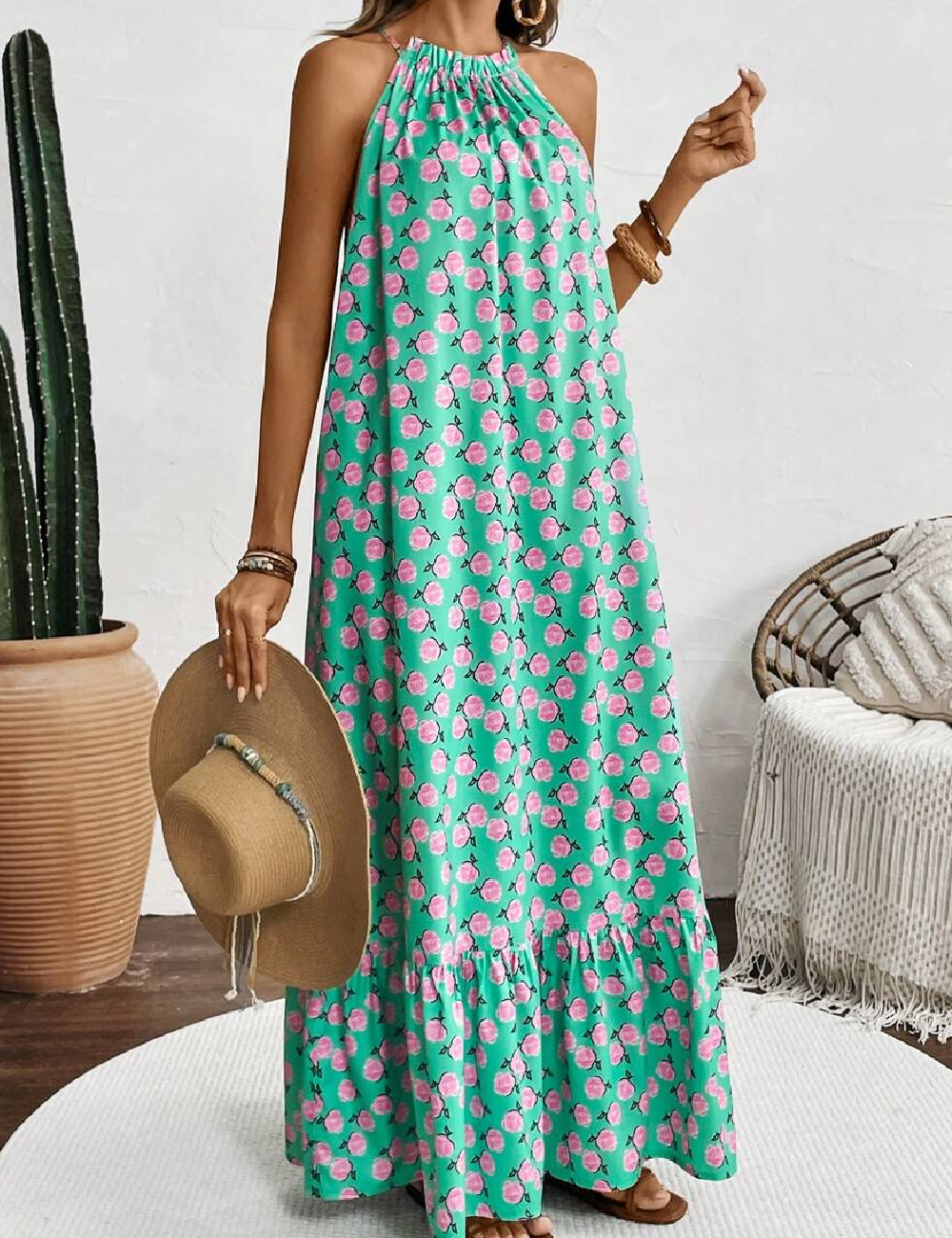 Rochie lunga SHEIN, verde