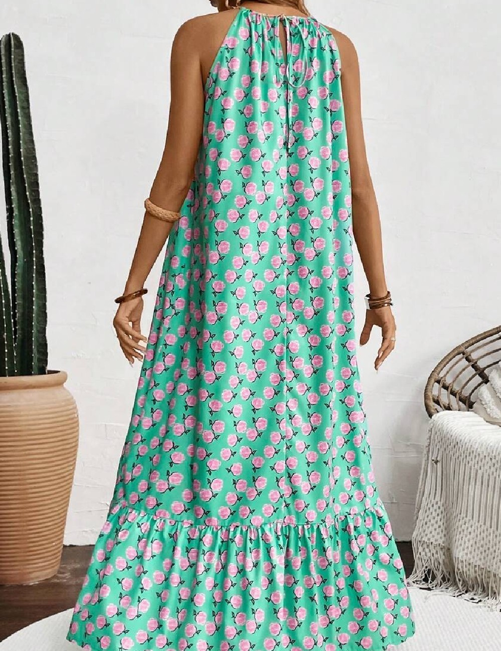 Rochie lunga SHEIN, verde - 1 | YEO