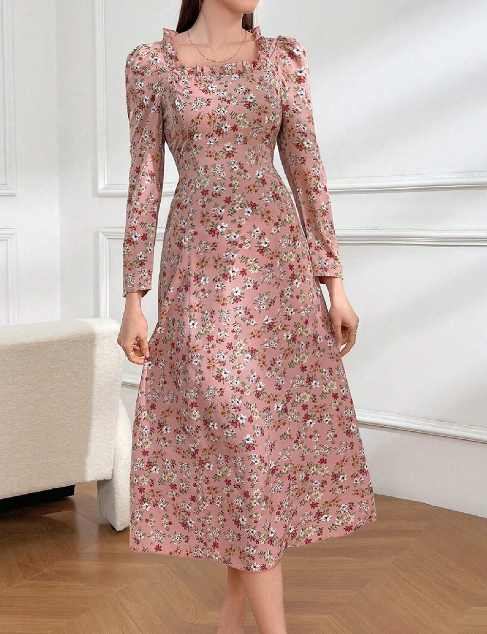 Rochie medie SHEIN, floral print