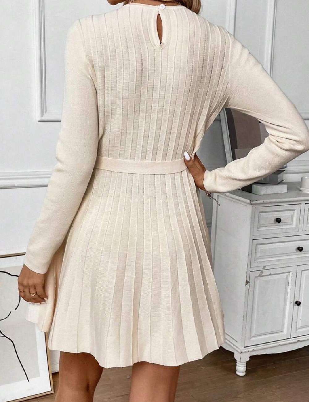 Rochie scurta SHEIN, crem - 1 | YEO
