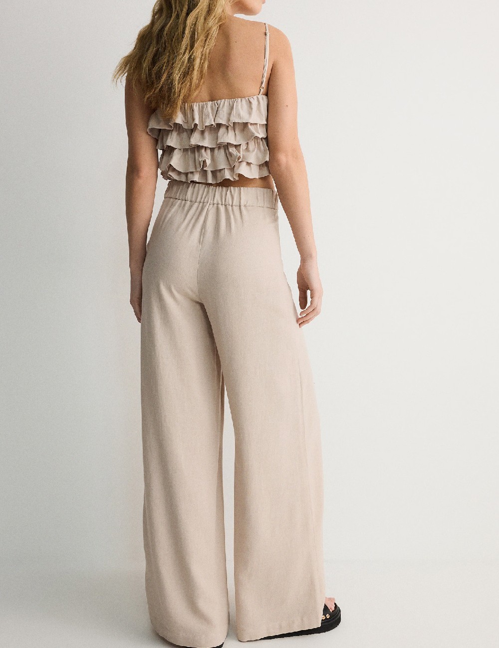 Pantaloni Reserved, crem - 1 | YEO