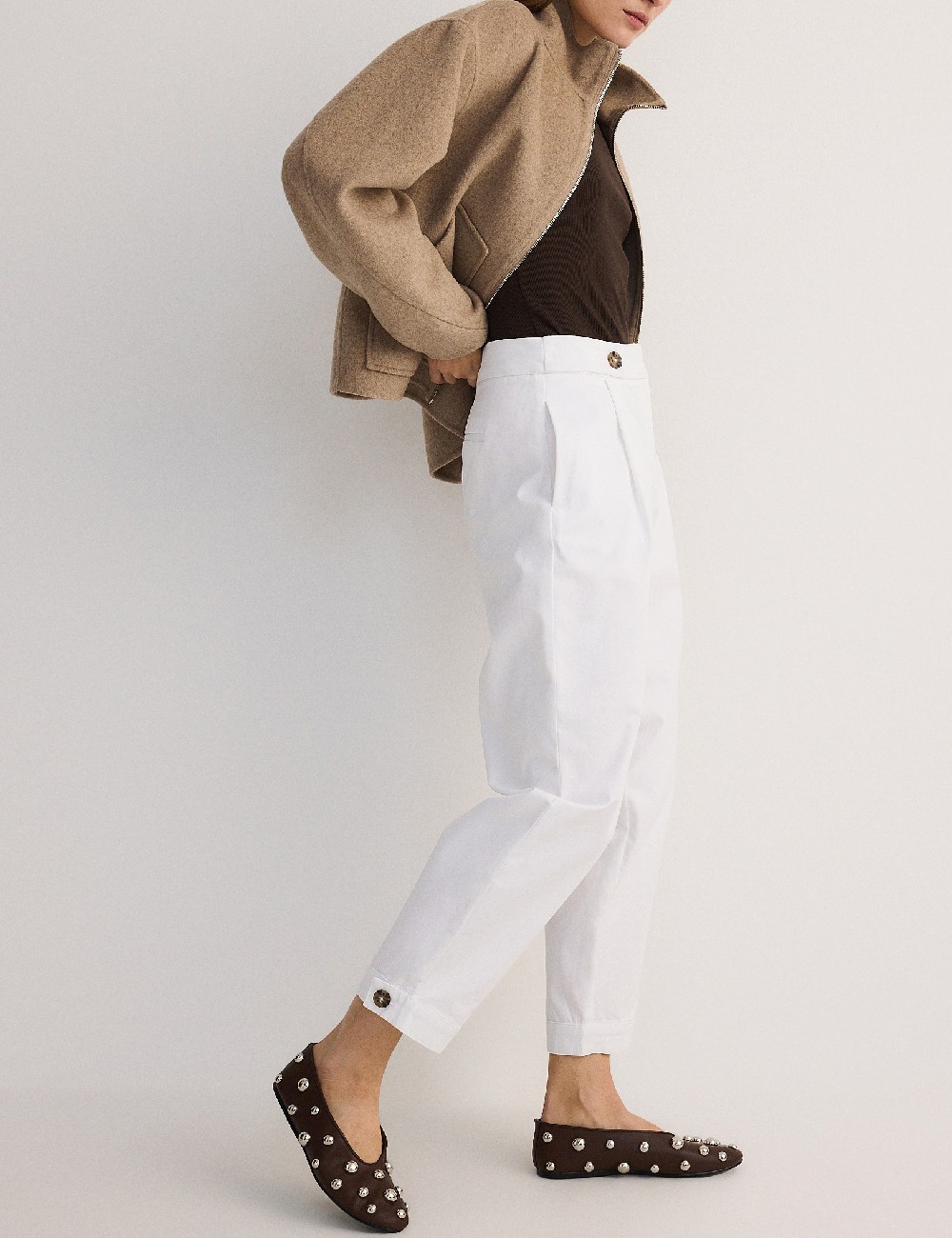 Pantaloni Reserved, alb - 1 | YEO
