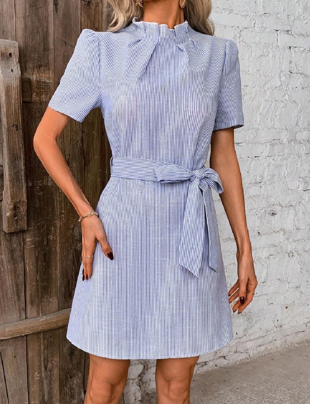 Rochie scurta SHEIN, albastru - 1 | YEO