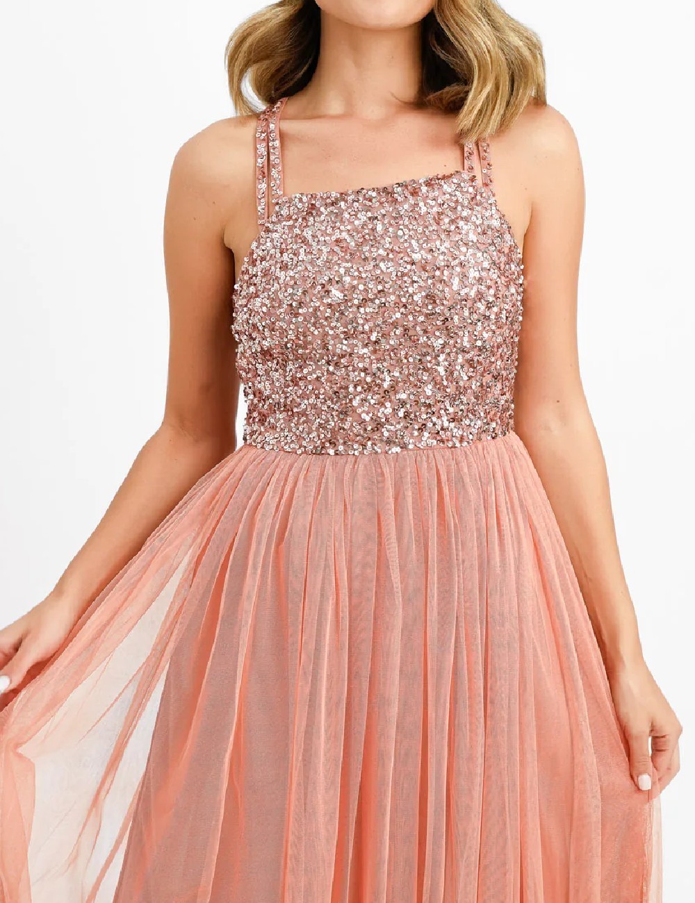 Rochie lunga Maya Deluxe, roz - 1 | YEO
