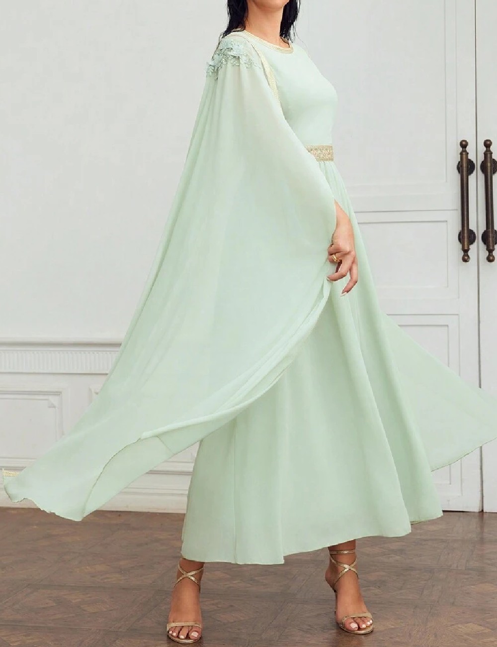 Rochie lunga MOTF, verde - 1 | YEO