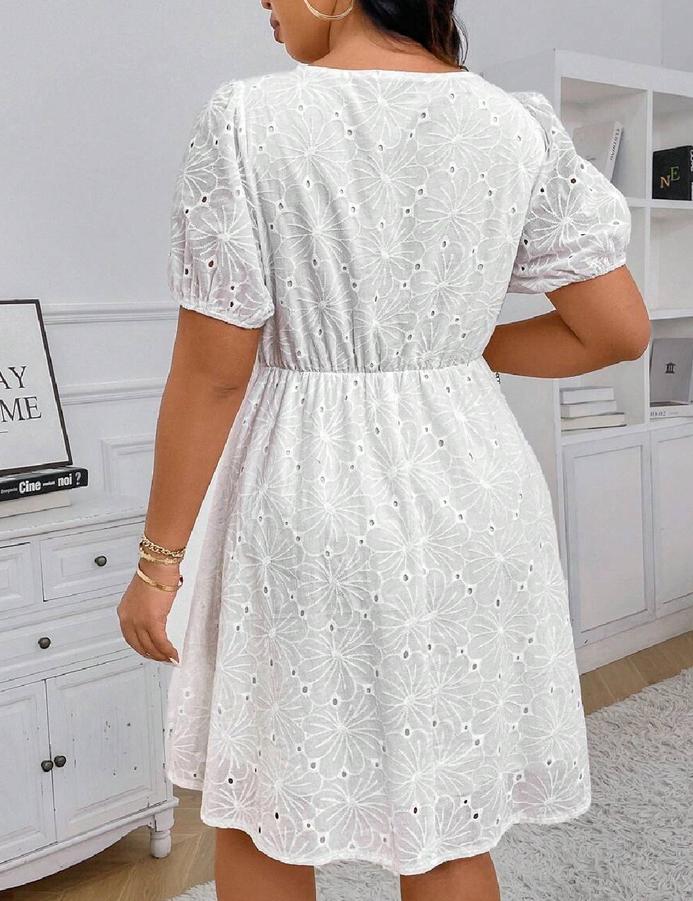 Rochie scurta SHEIN CURVE, alb - 1 | YEO