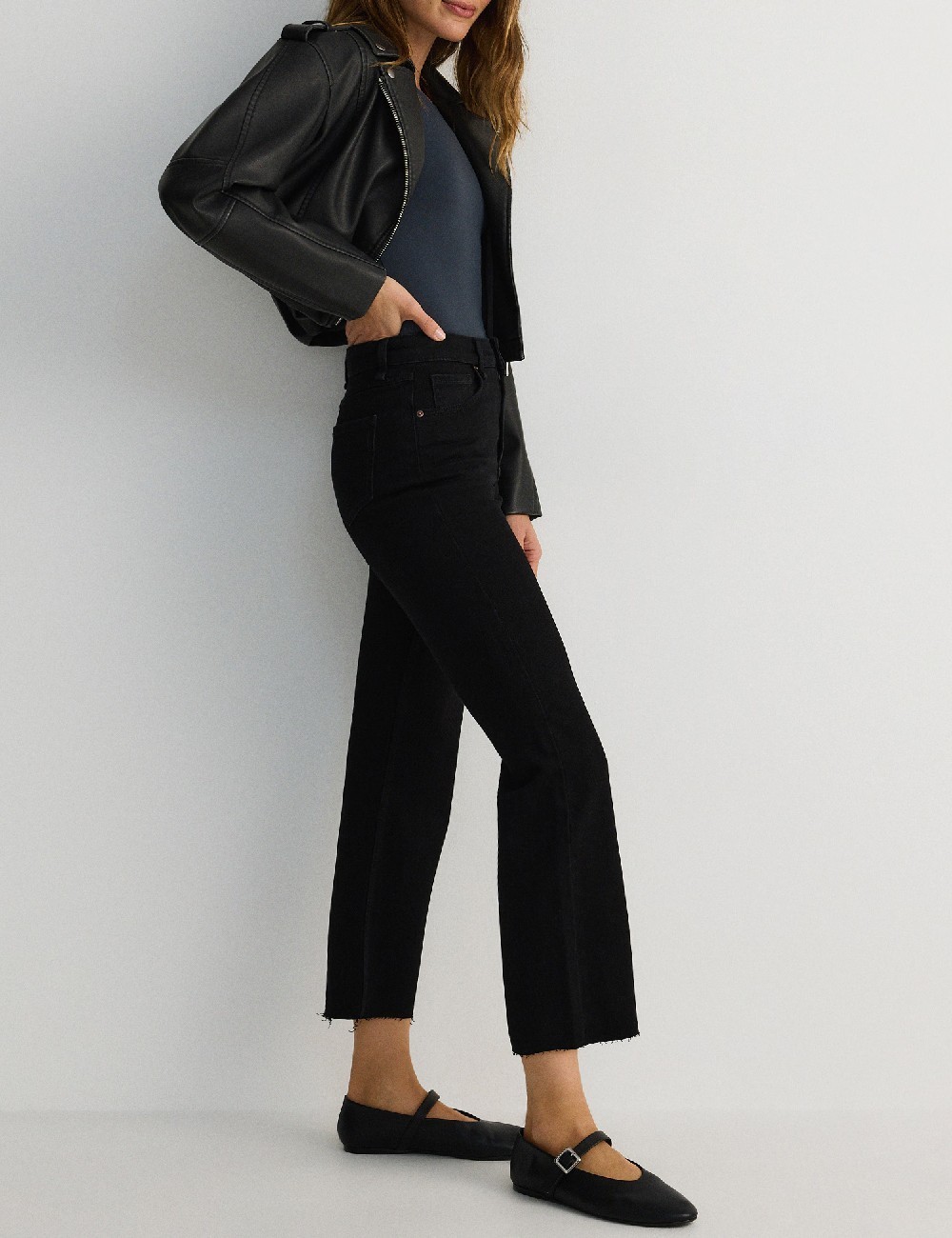 Blugi Reserved, negru - 1 | YEO