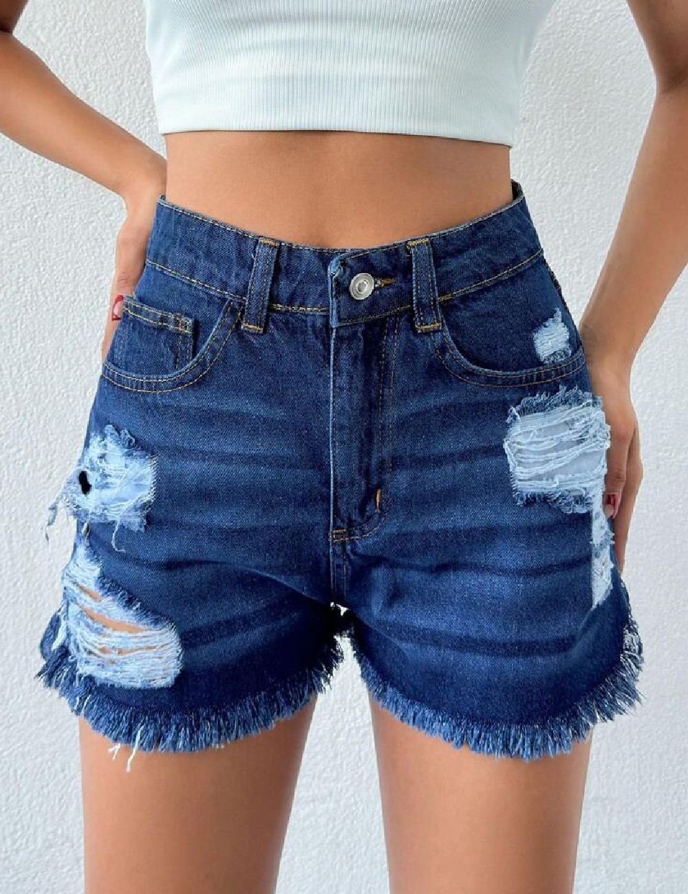 Pantaloni scurti SHEIN, albastru - 1 | YEO