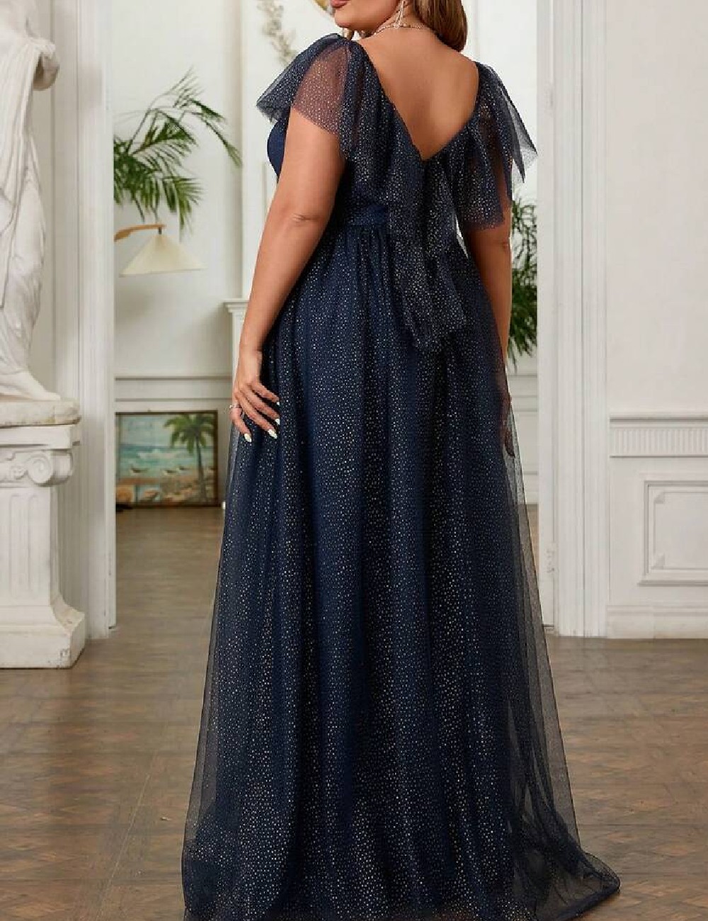 Rochie lunga SHEIN CURVE, bleumarin - 1 | YEO
