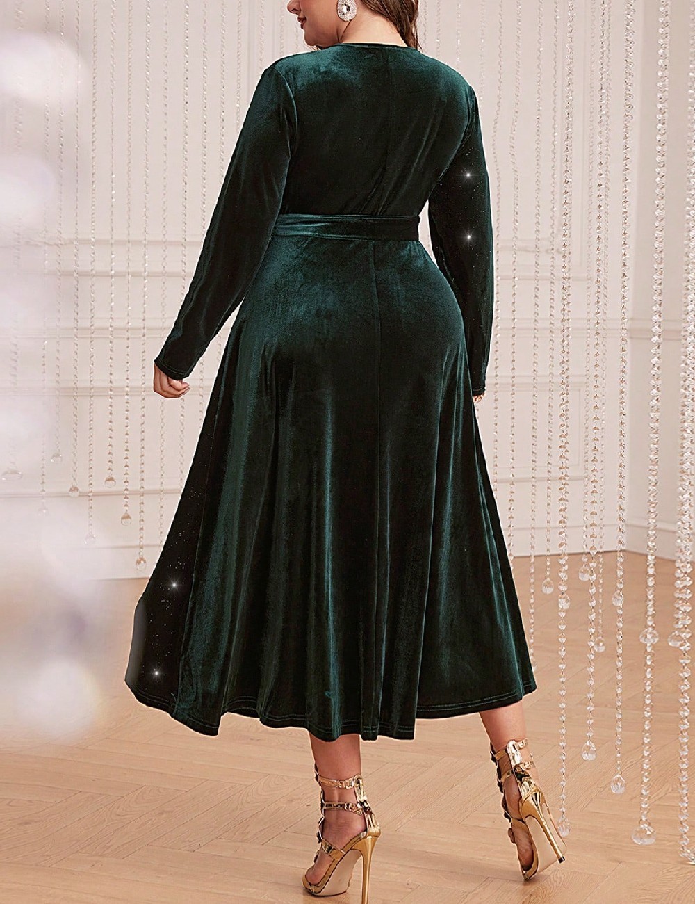 Rochie medie SHEIN CURVE, verde - 1 | YEO
