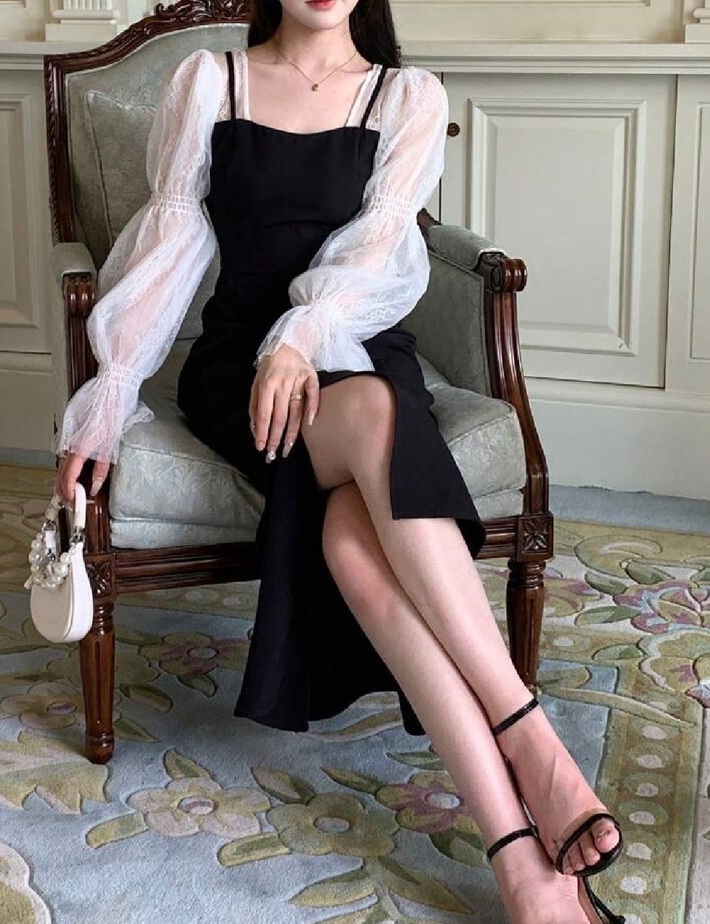 Rochie medie Dazy, negru - 1 | YEO