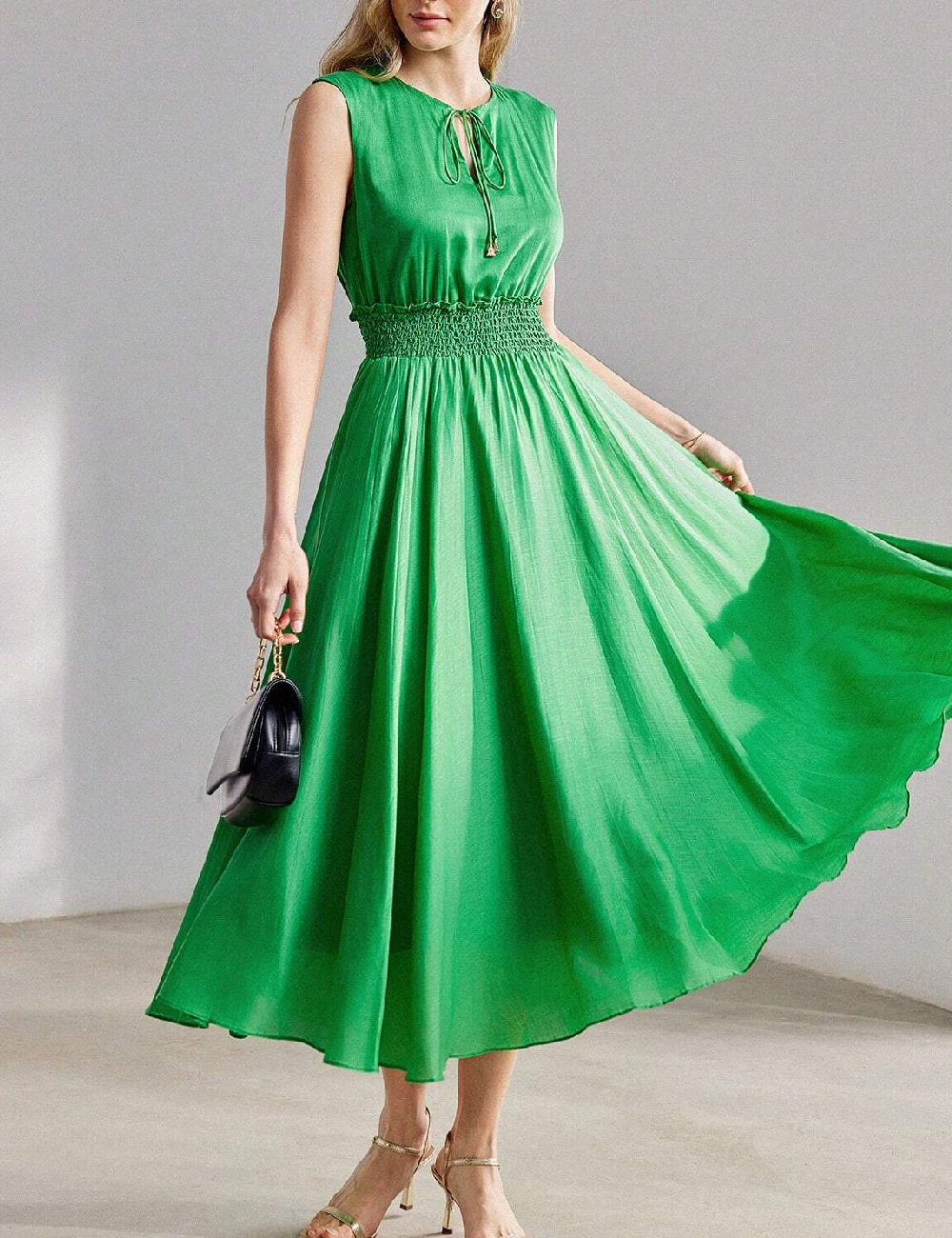 Rochie medie MOTF, verde - 1 | YEO