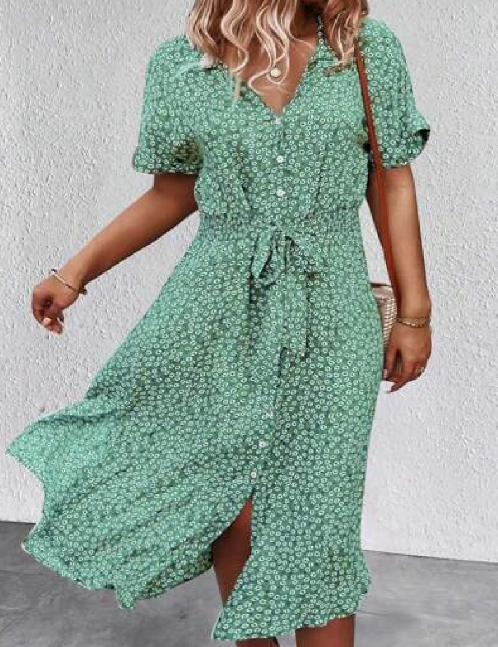 Rochie medie SHEIN CURVE, verde
