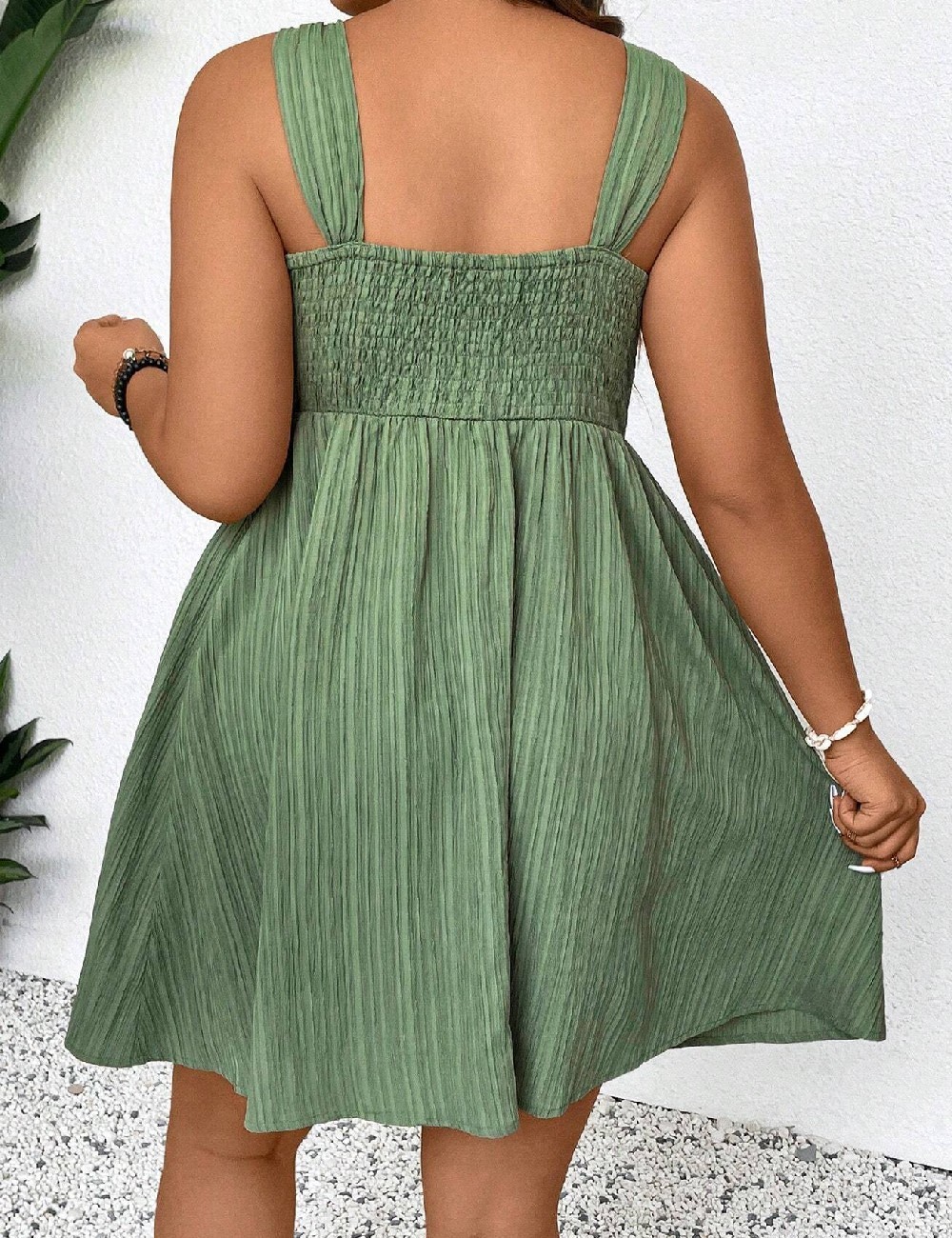 Rochie scurta SHEIN CURVE, verde - 1 | YEO
