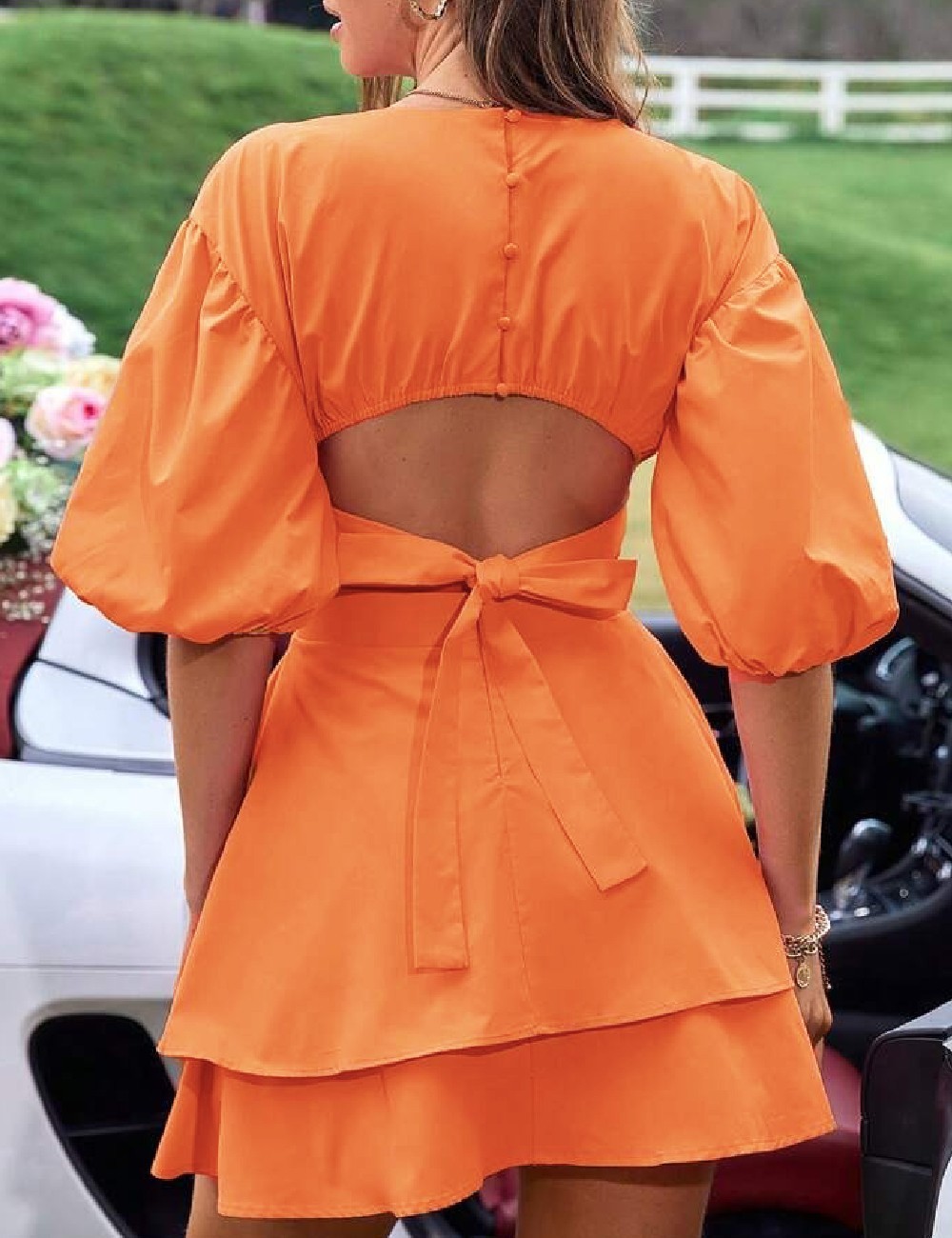 Rochie scurta SHEIN, portocaliu - 1 | YEO