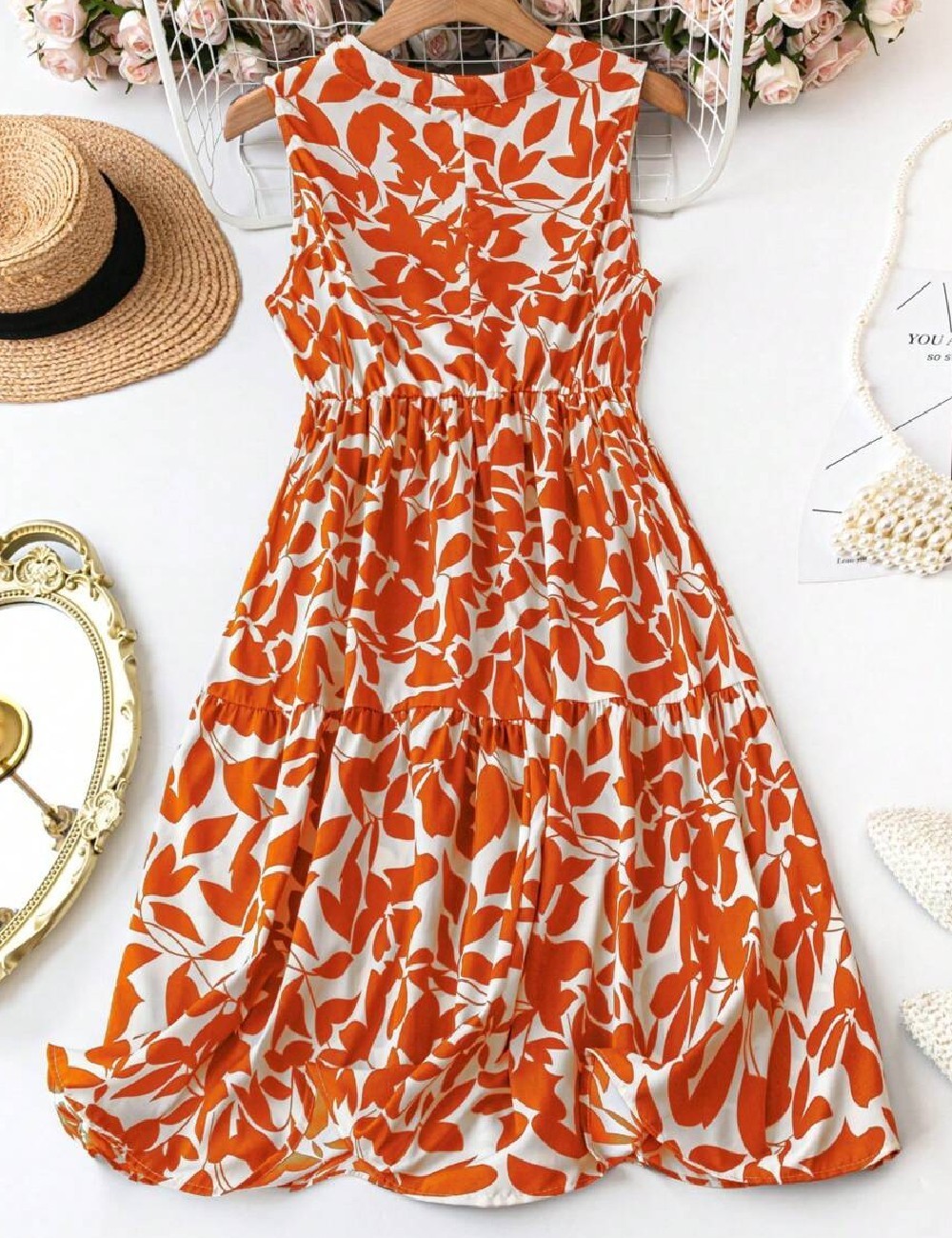 Rochie scurta SHEIN CURVE, portocaliu - 1 | YEO