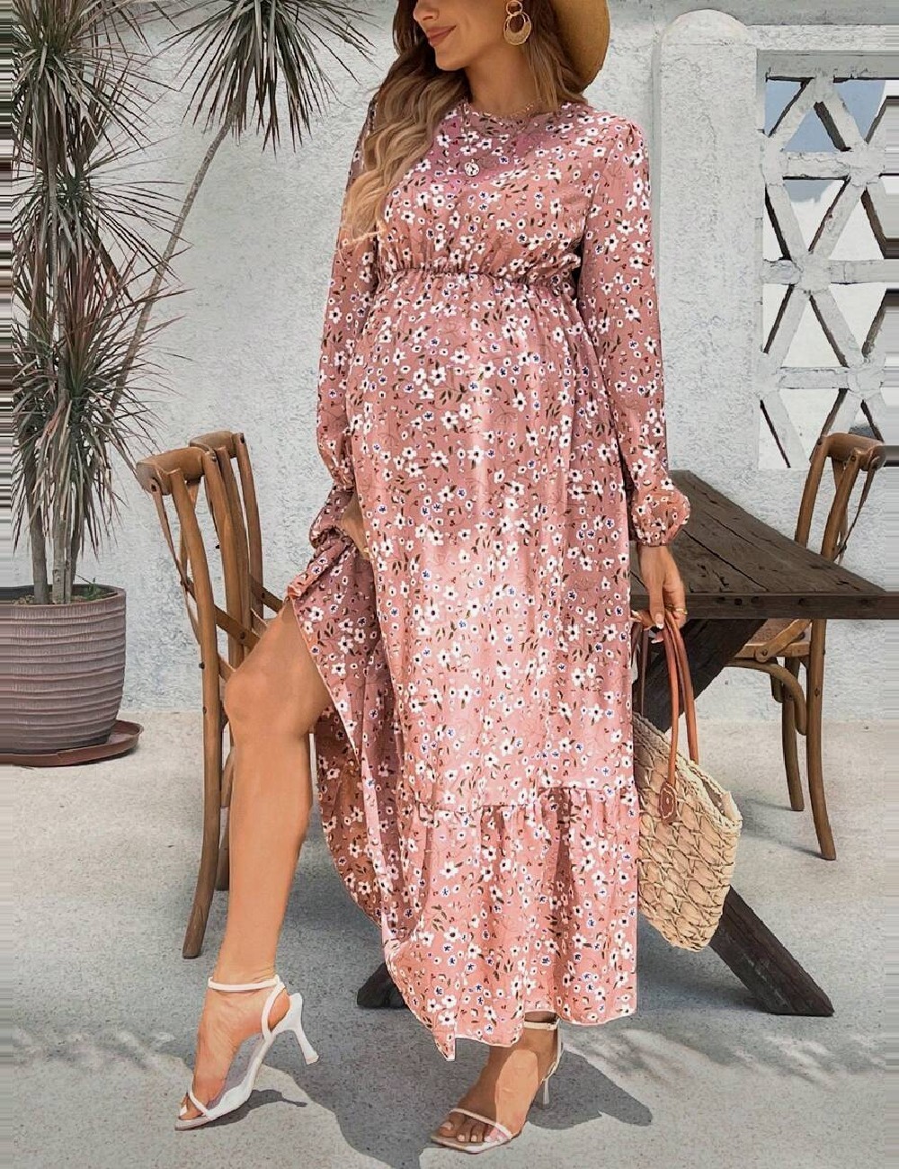 Rochie lunga SHEIN Maternity, roz - 1 | YEO