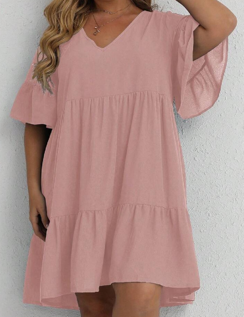 Rochie scurta SHEIN CURVE, roz - 1 | YEO