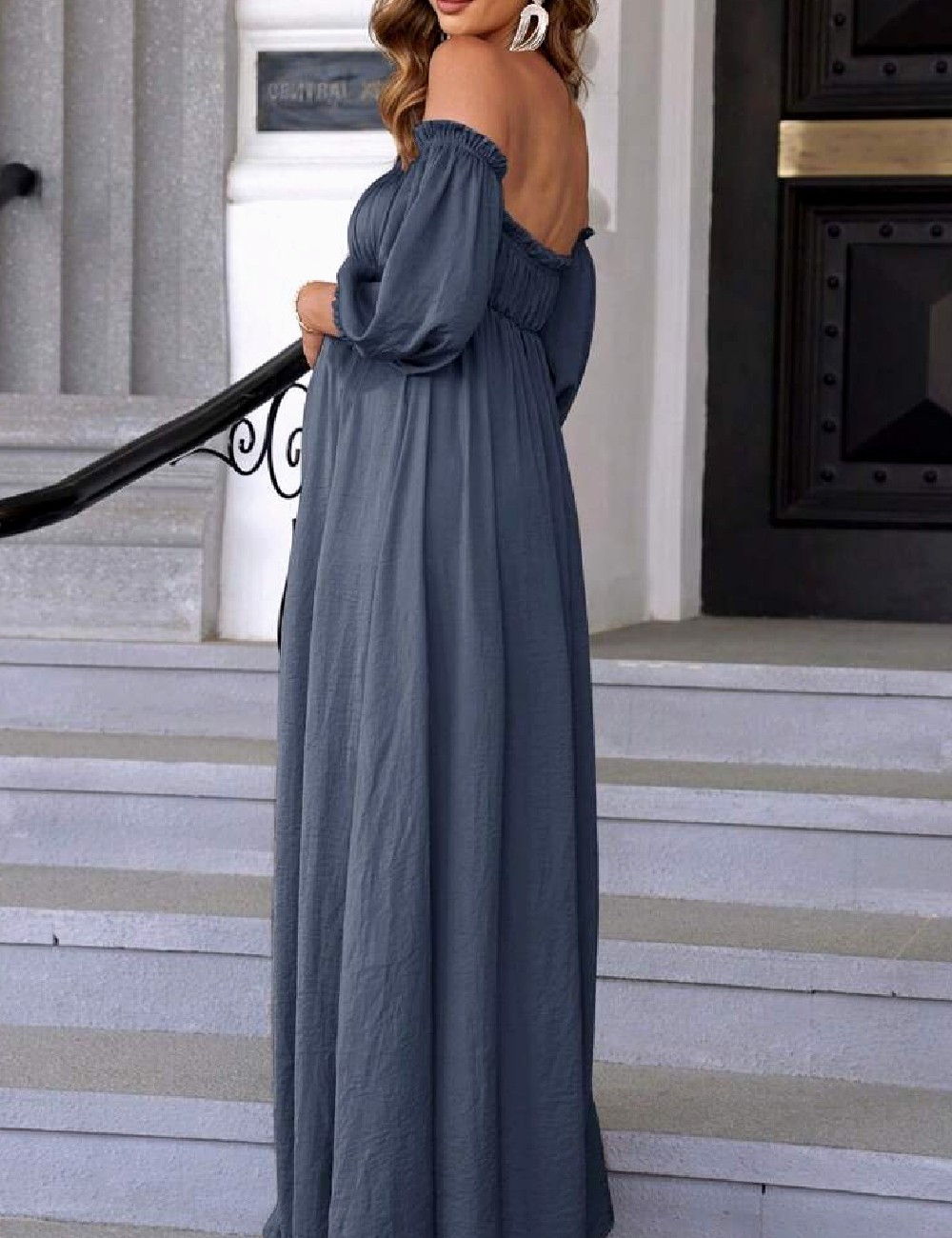 Rochie lunga SHEIN Maternity, bleumarin - 1 | YEO