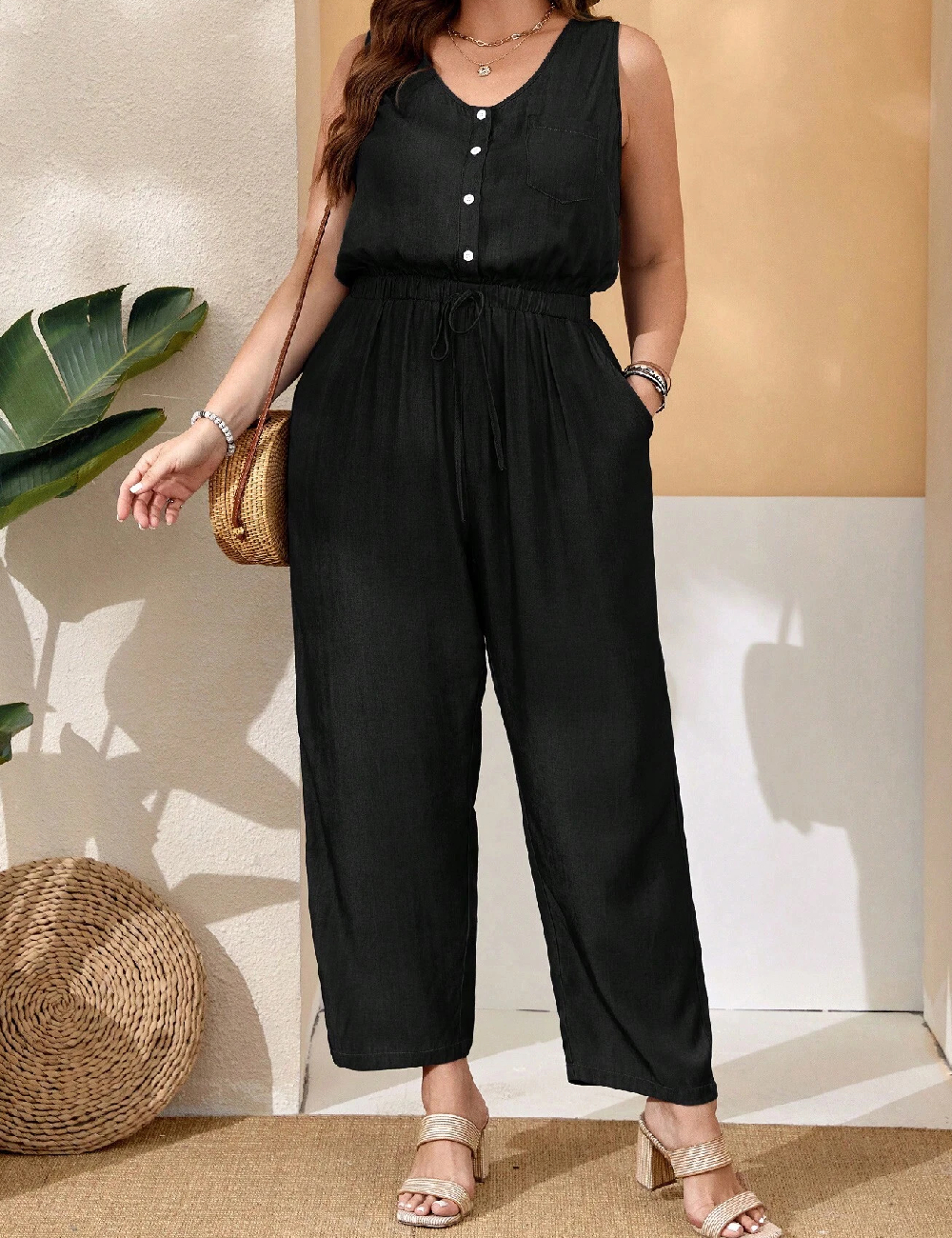 Salopeta SHEIN CURVE, negru