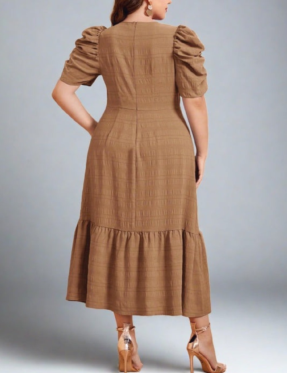 Rochie lunga SHEIN CURVE, maro - 1 | YEO