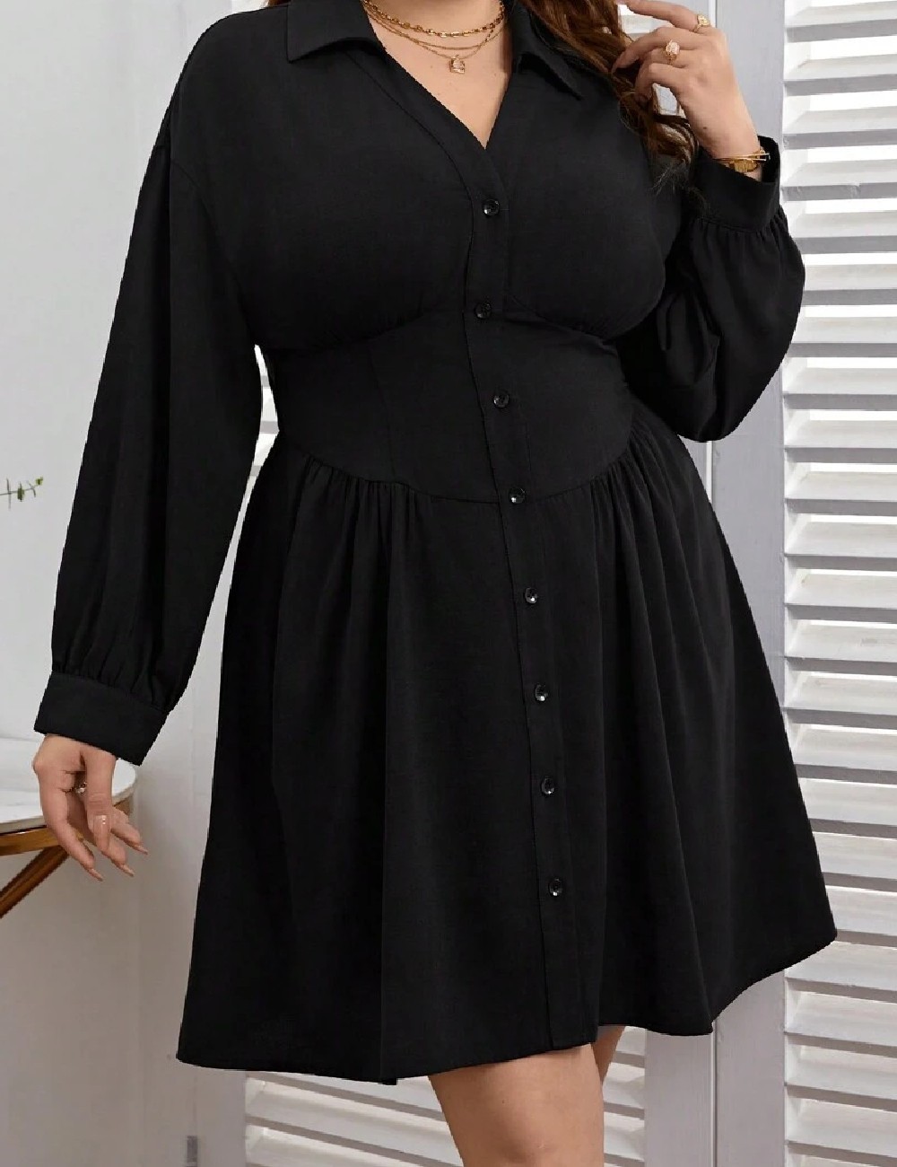 Rochie scurta SHEIN CURVE, negru - 1 | YEO