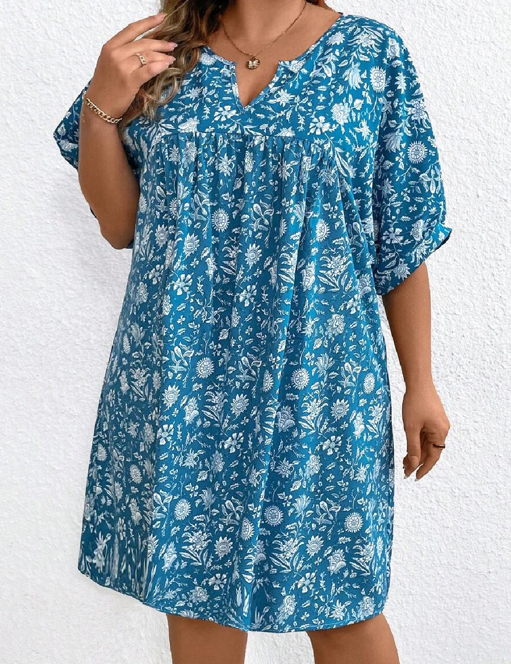 Rochie scurta SHEIN CURVE, albastru
