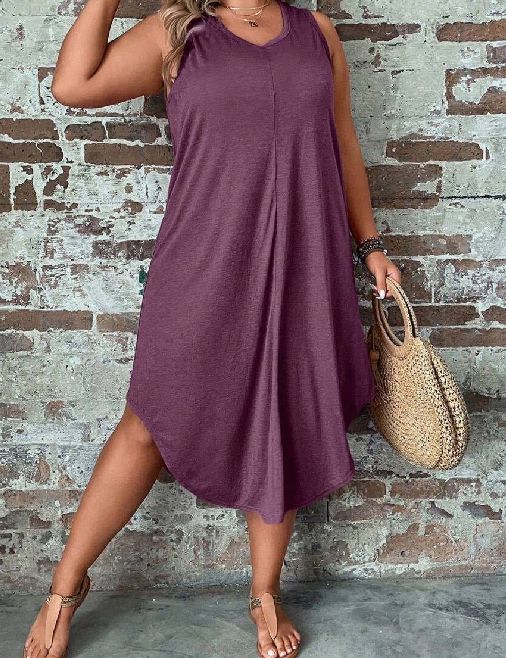 Rochie medie SHEIN CURVE, mov - 1 | YEO