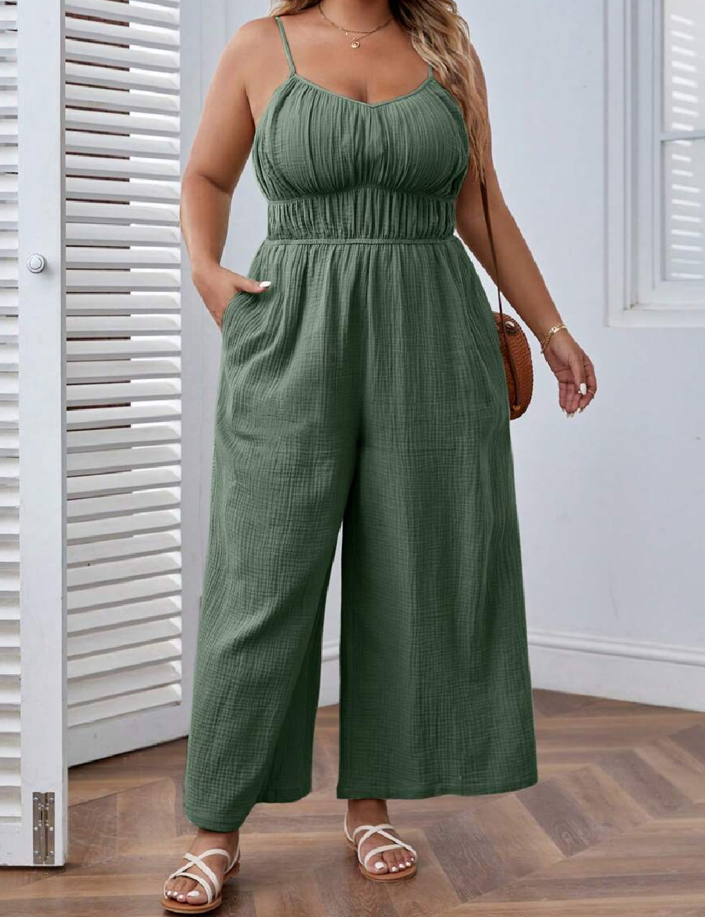 Salopeta SHEIN CURVE, verde