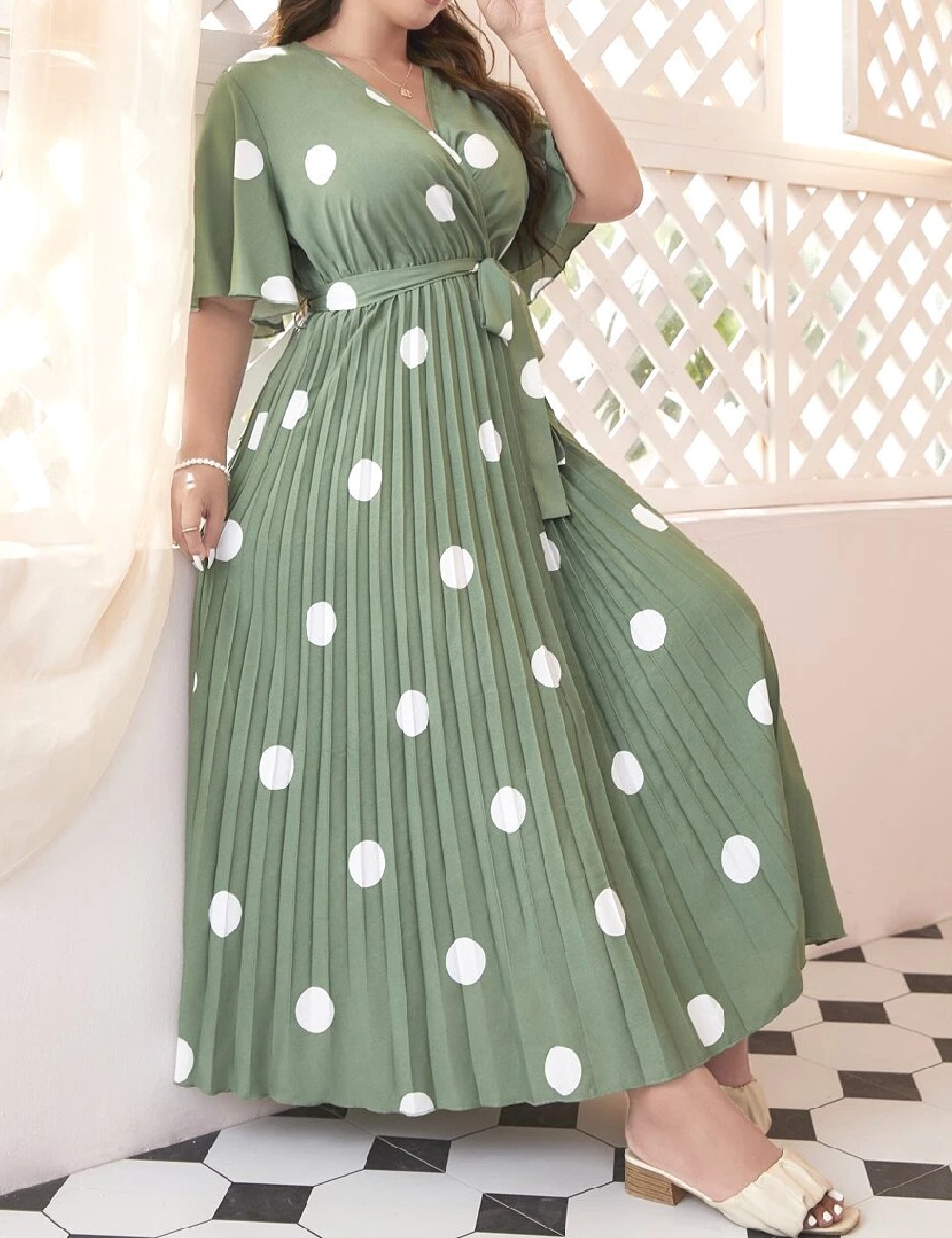 Rochie lunga SHEIN CURVE, verde - 1 | YEO
